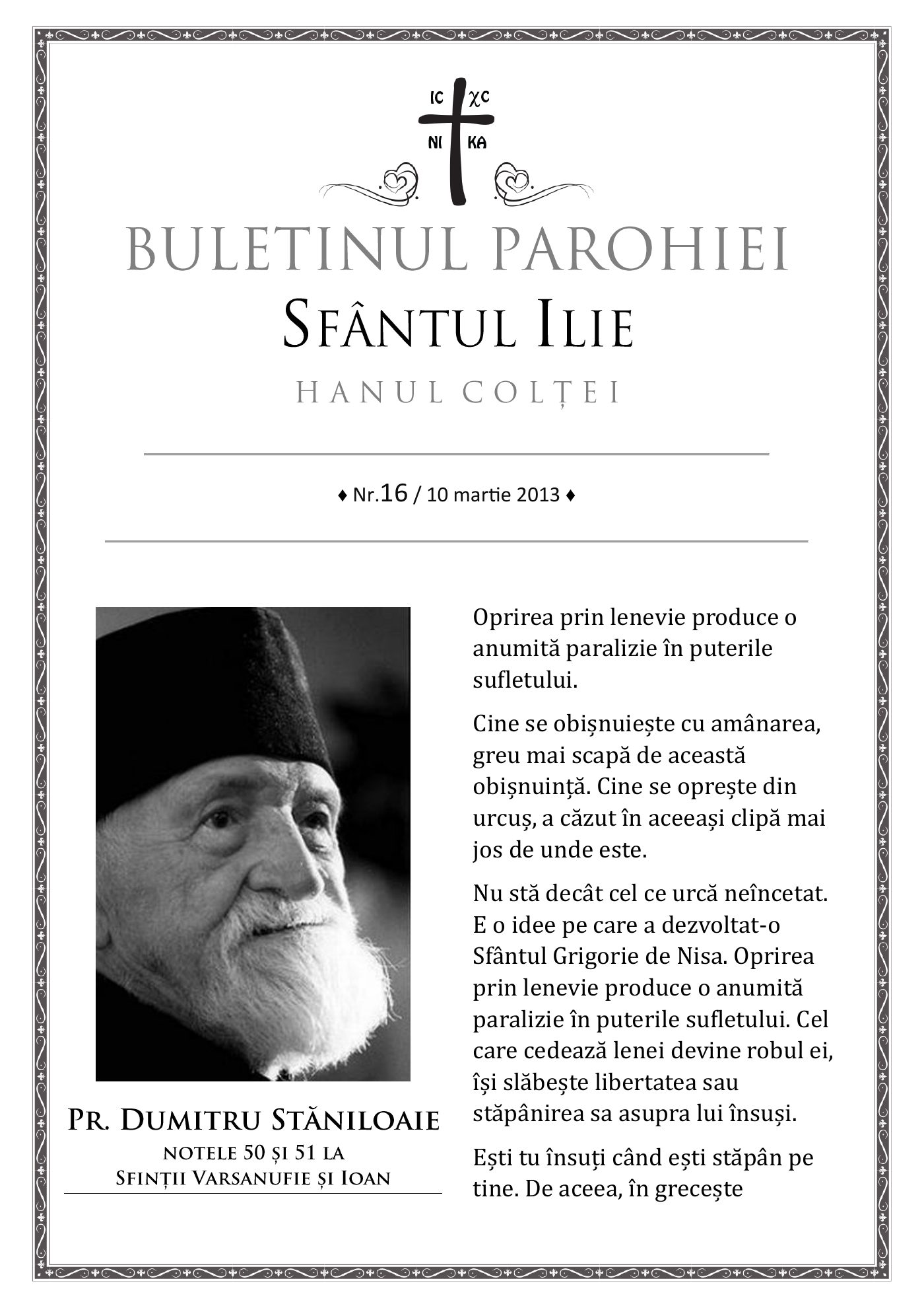 Pagina întâi a numărului 16