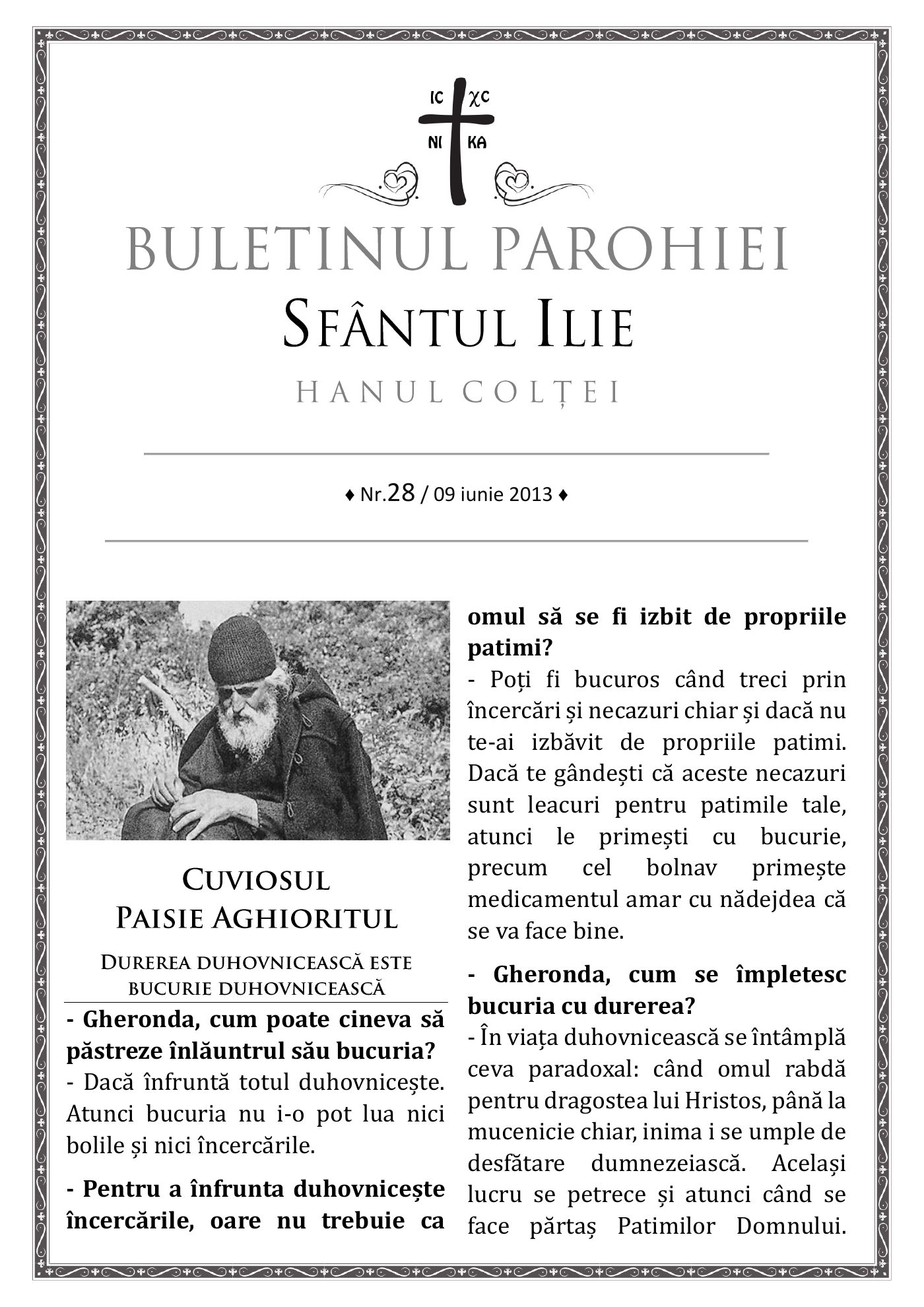 Pagina întâi a numărului 28