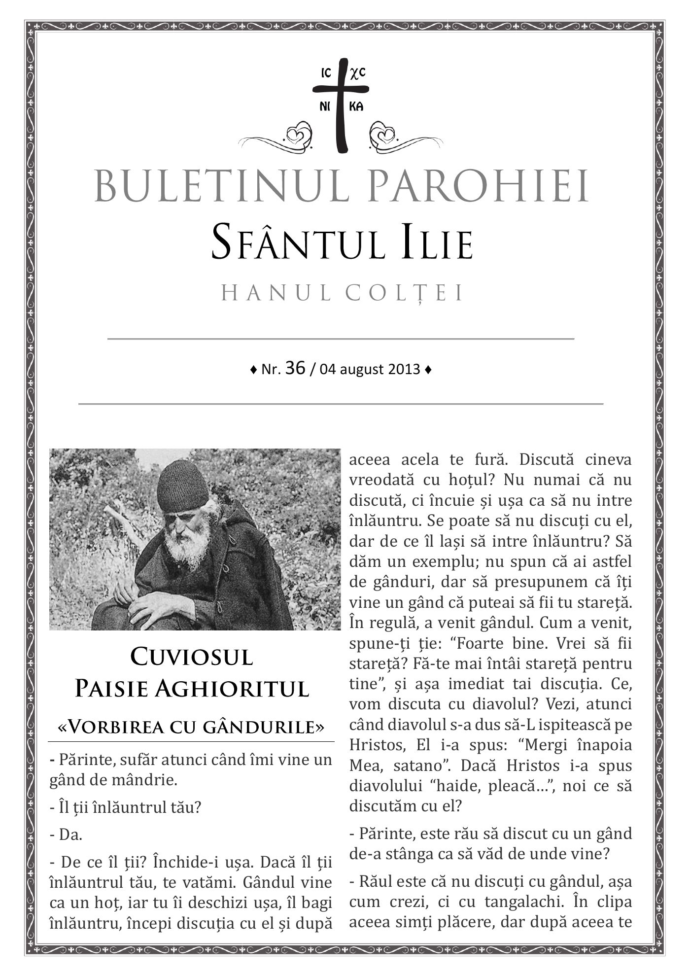 Pagina întâi a numărului 36