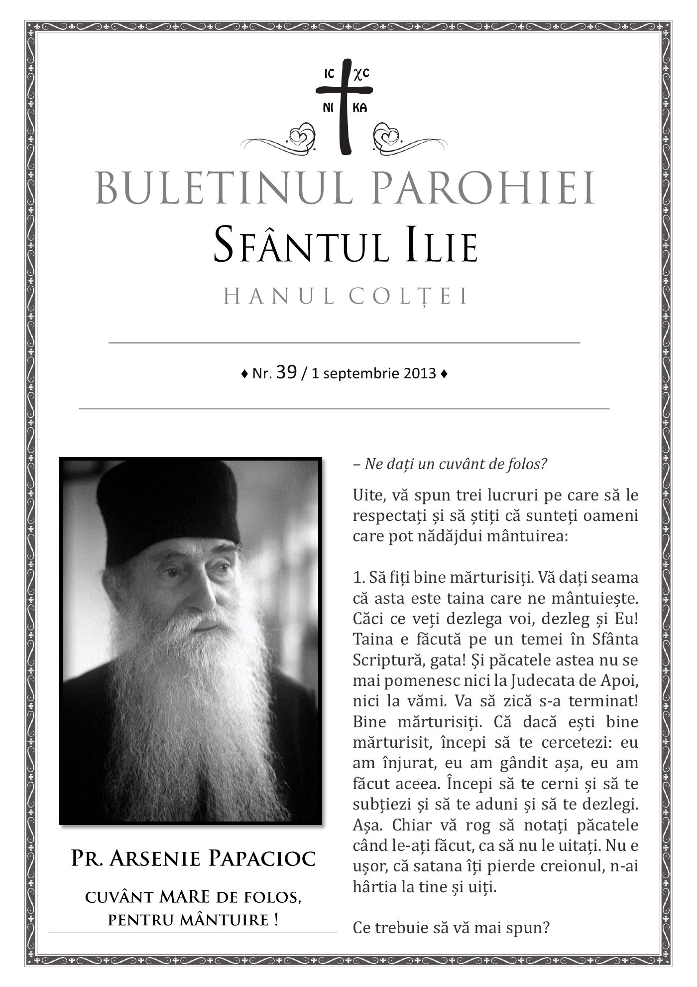 Pagina întâi a numărului 39