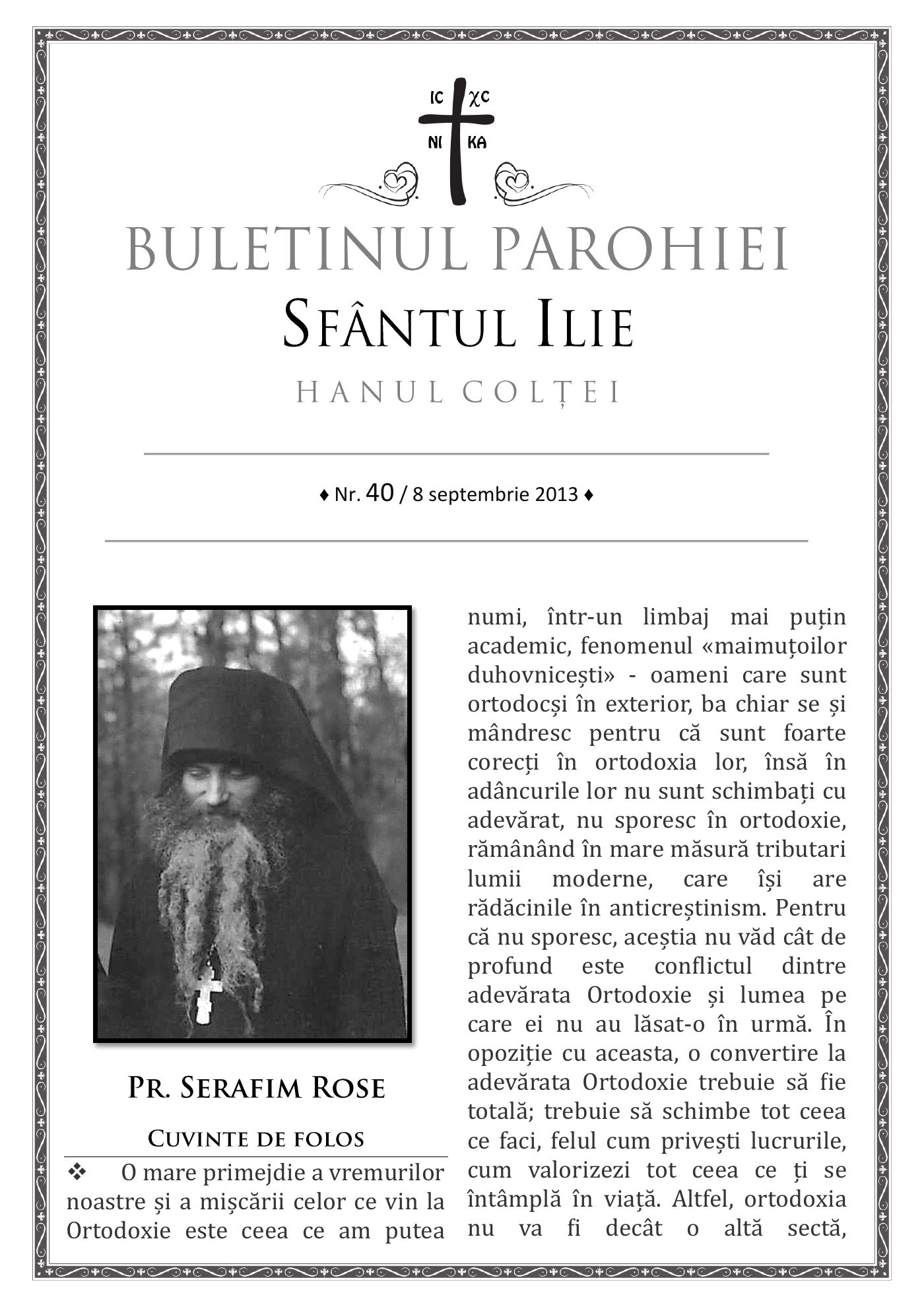 Pagina întâi a numărului 40