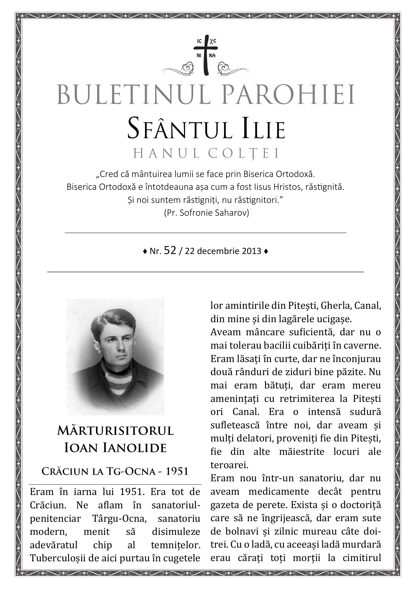 Pagina întâi a numărului 52