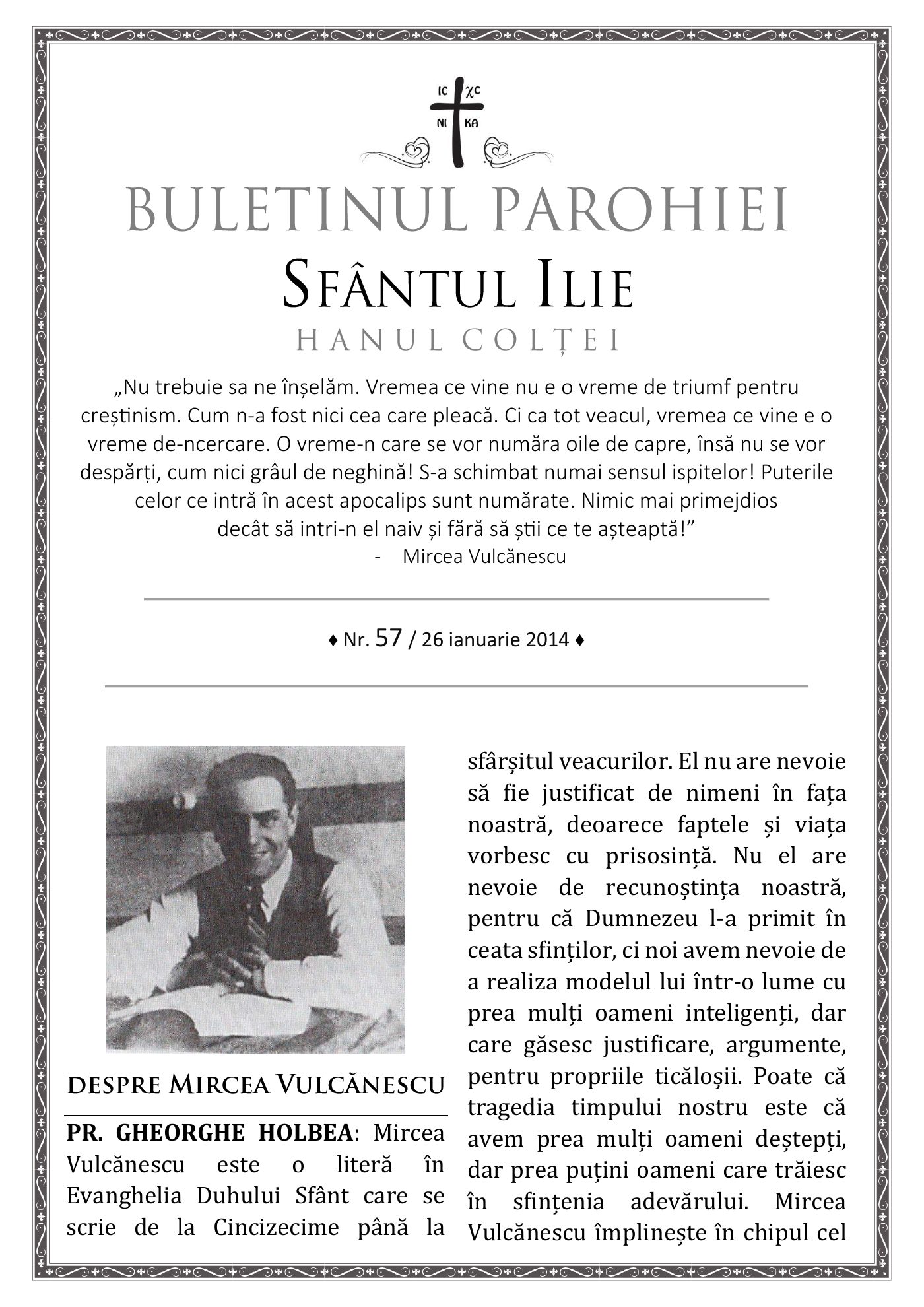 Pagina întâi a numărului 57