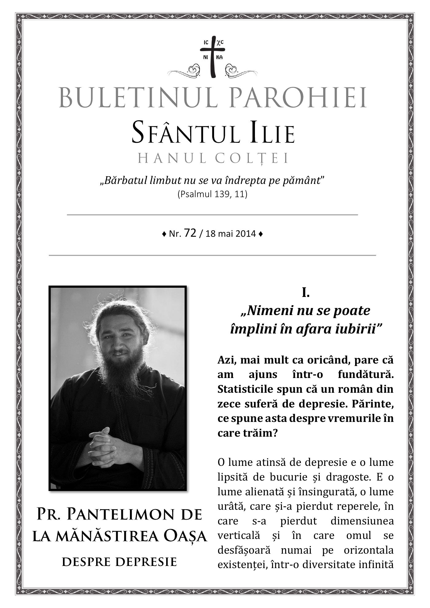Pagina întâi a numărului 72