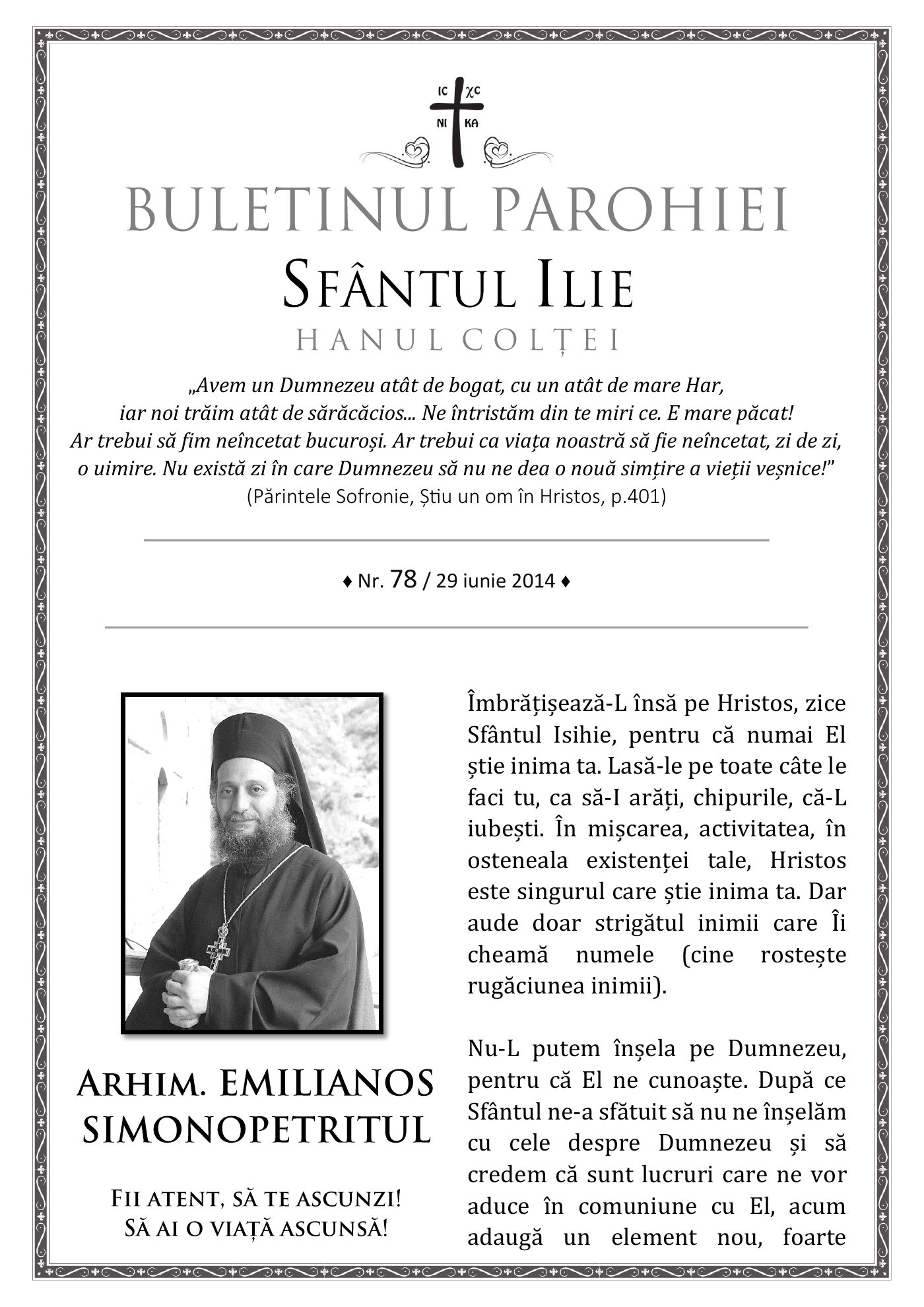 Pagina întâi a numărului 78
