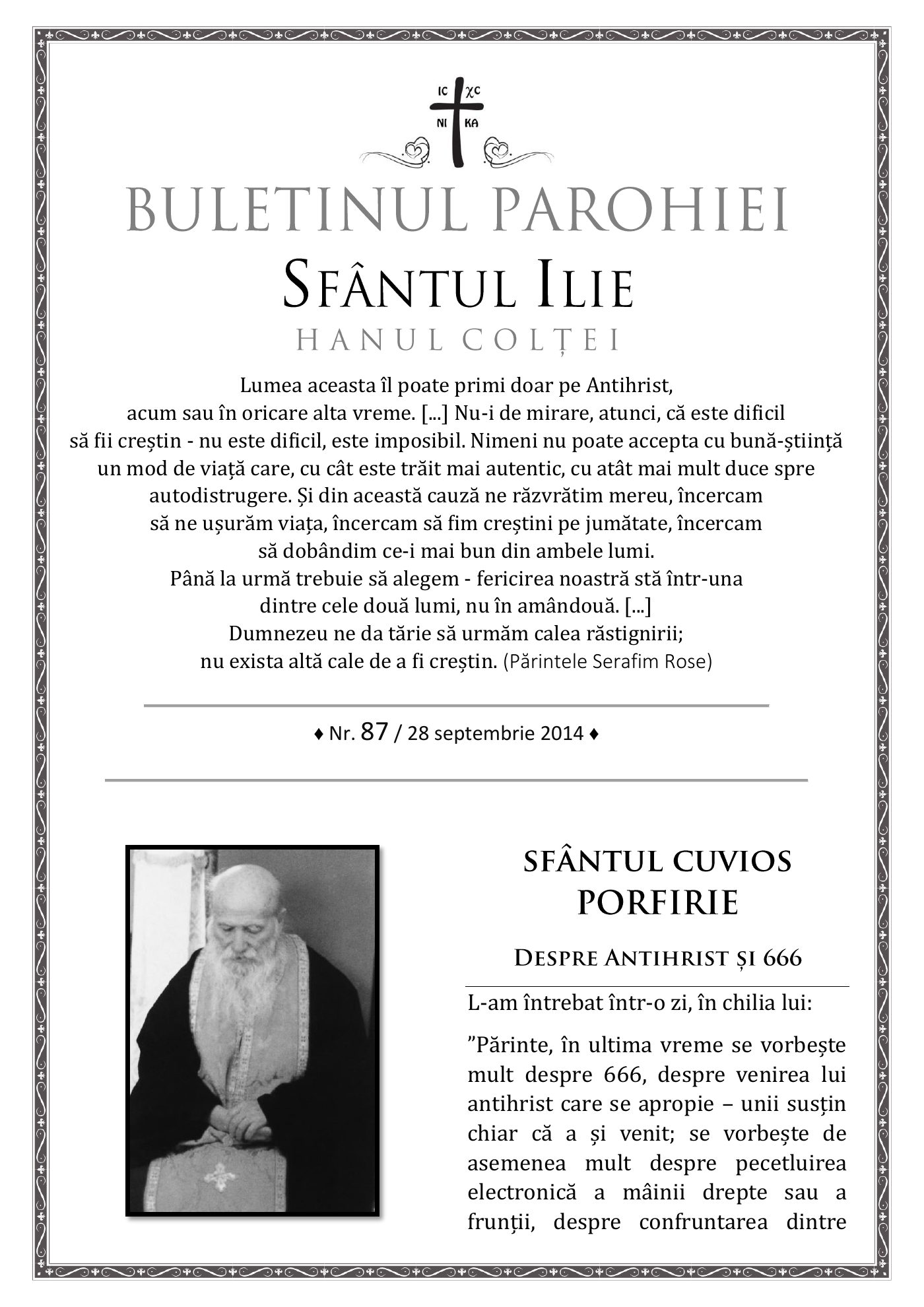 Pagina întâi a numărului 87