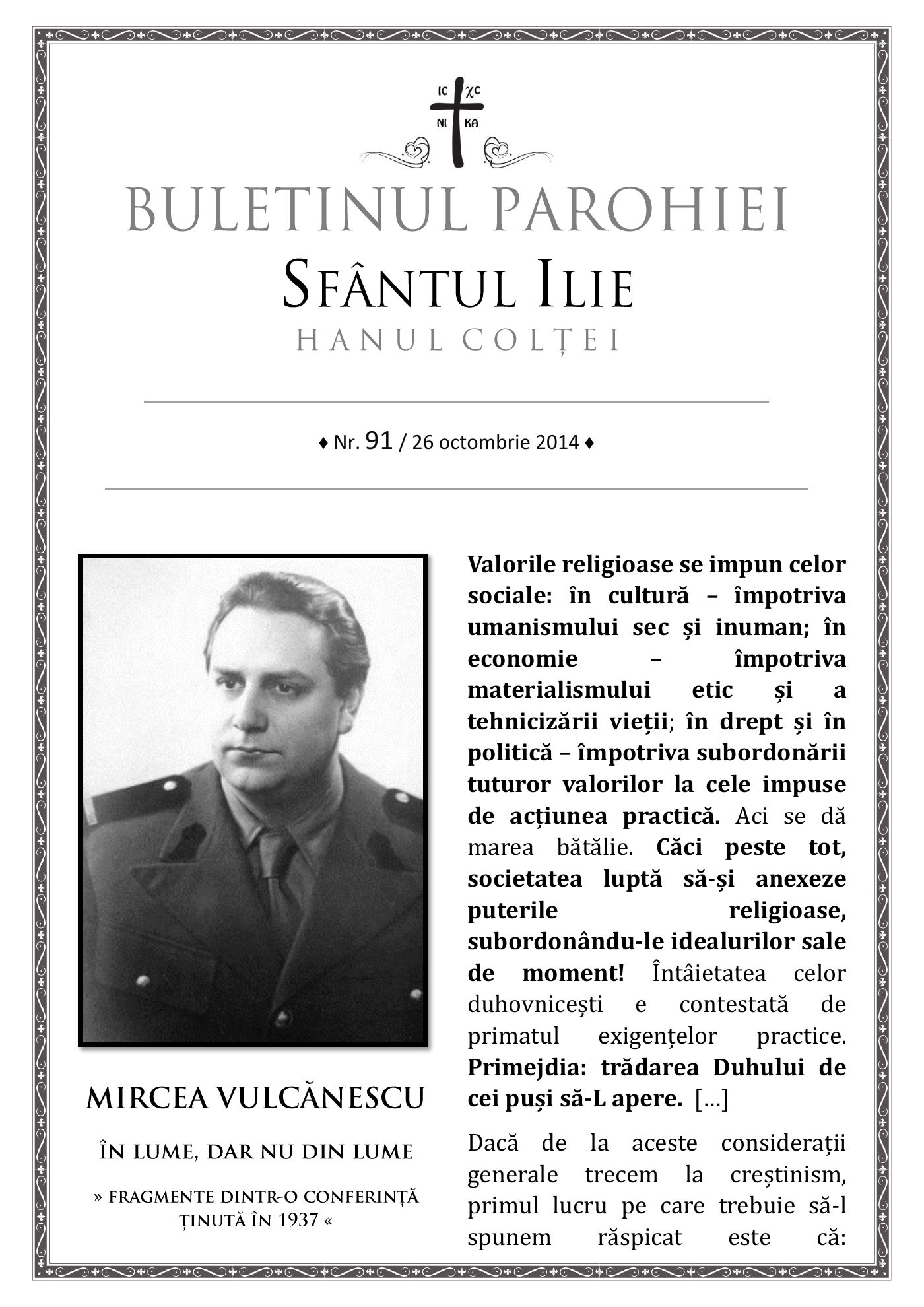 Pagina întâi a numărului 91