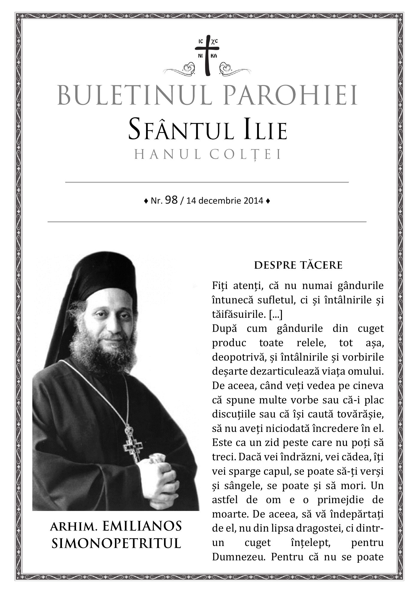 Pagina întâi a numărului 98