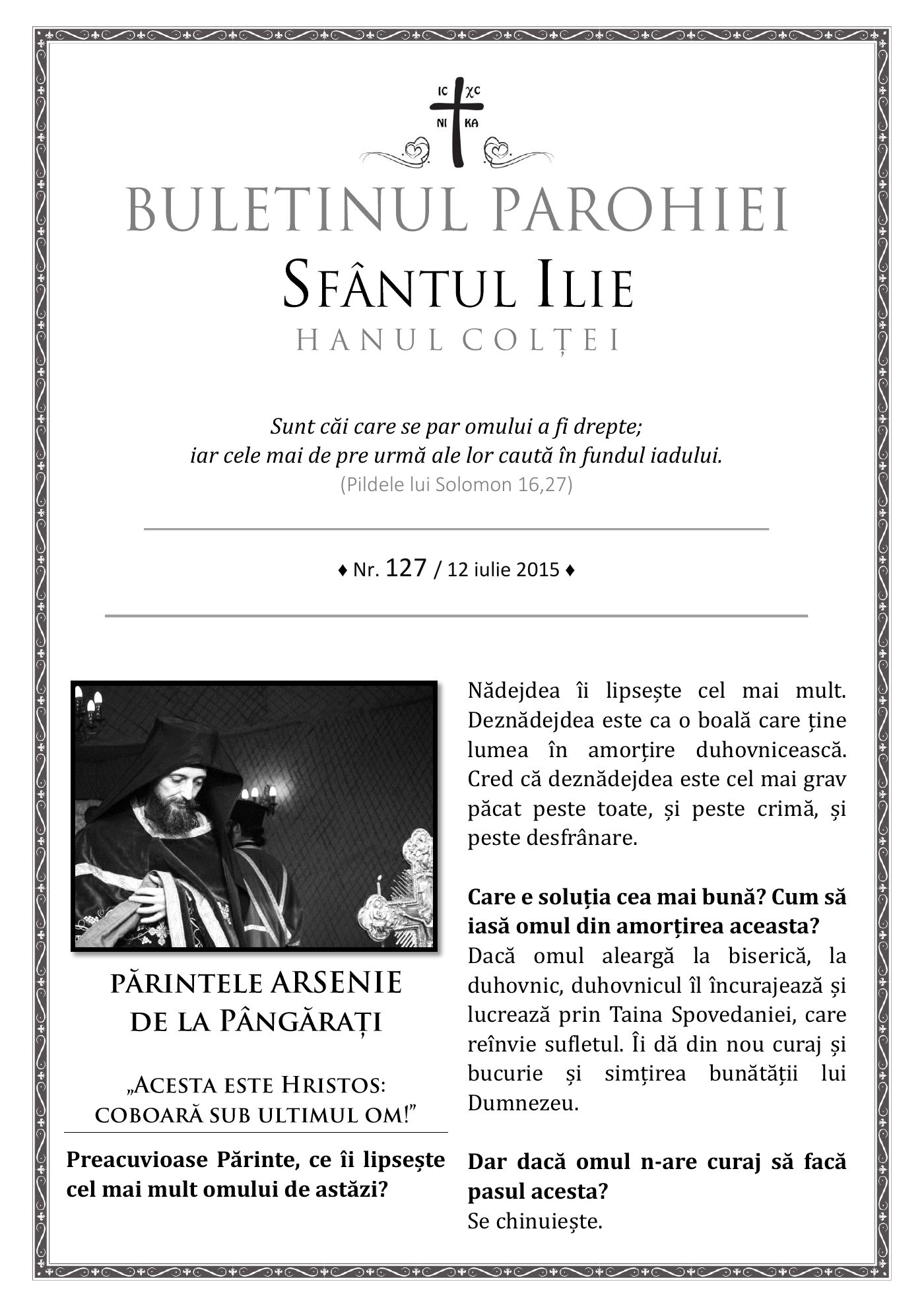 Pagina întâi a numărului 127