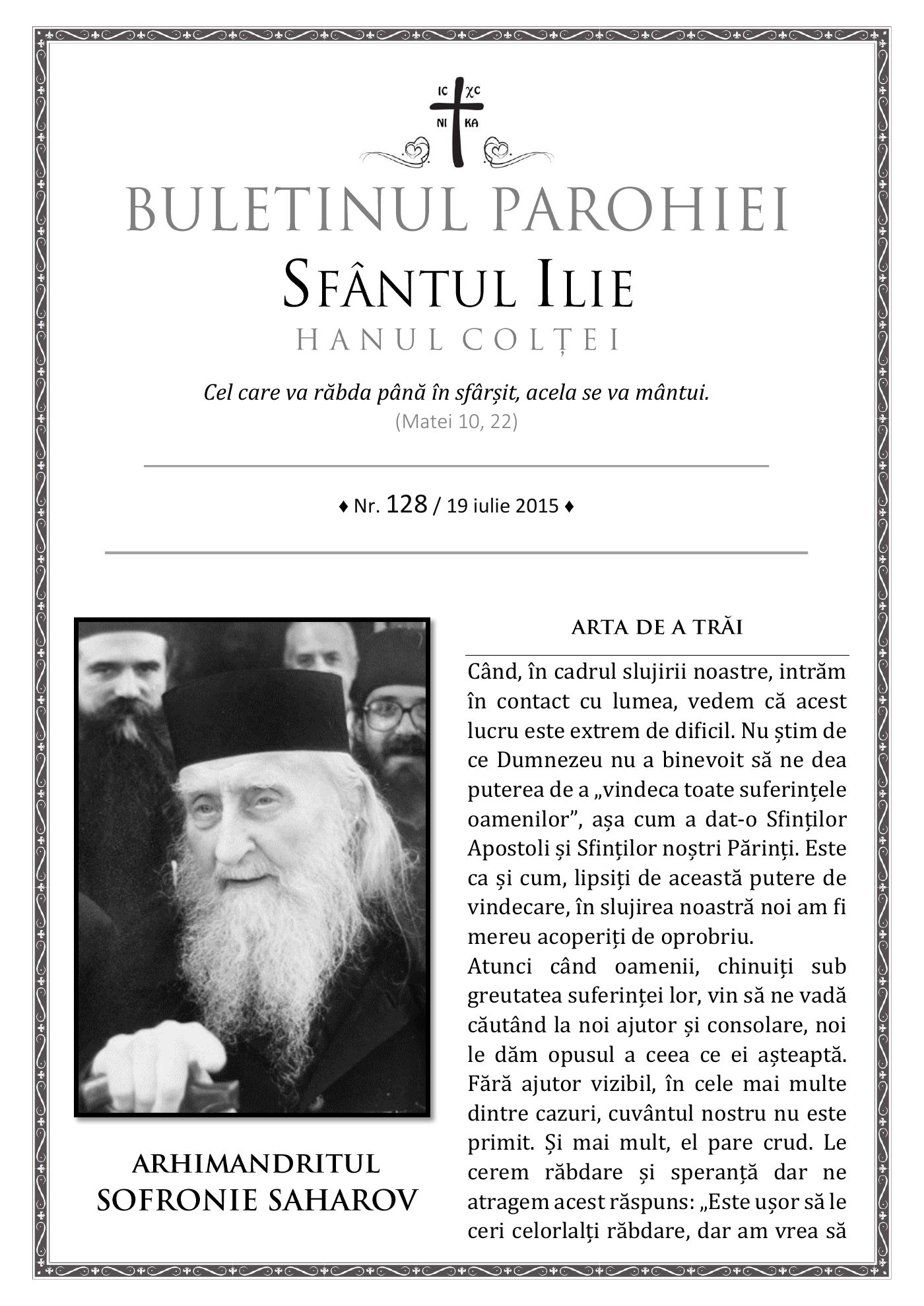 Pagina întâi a numărului 128