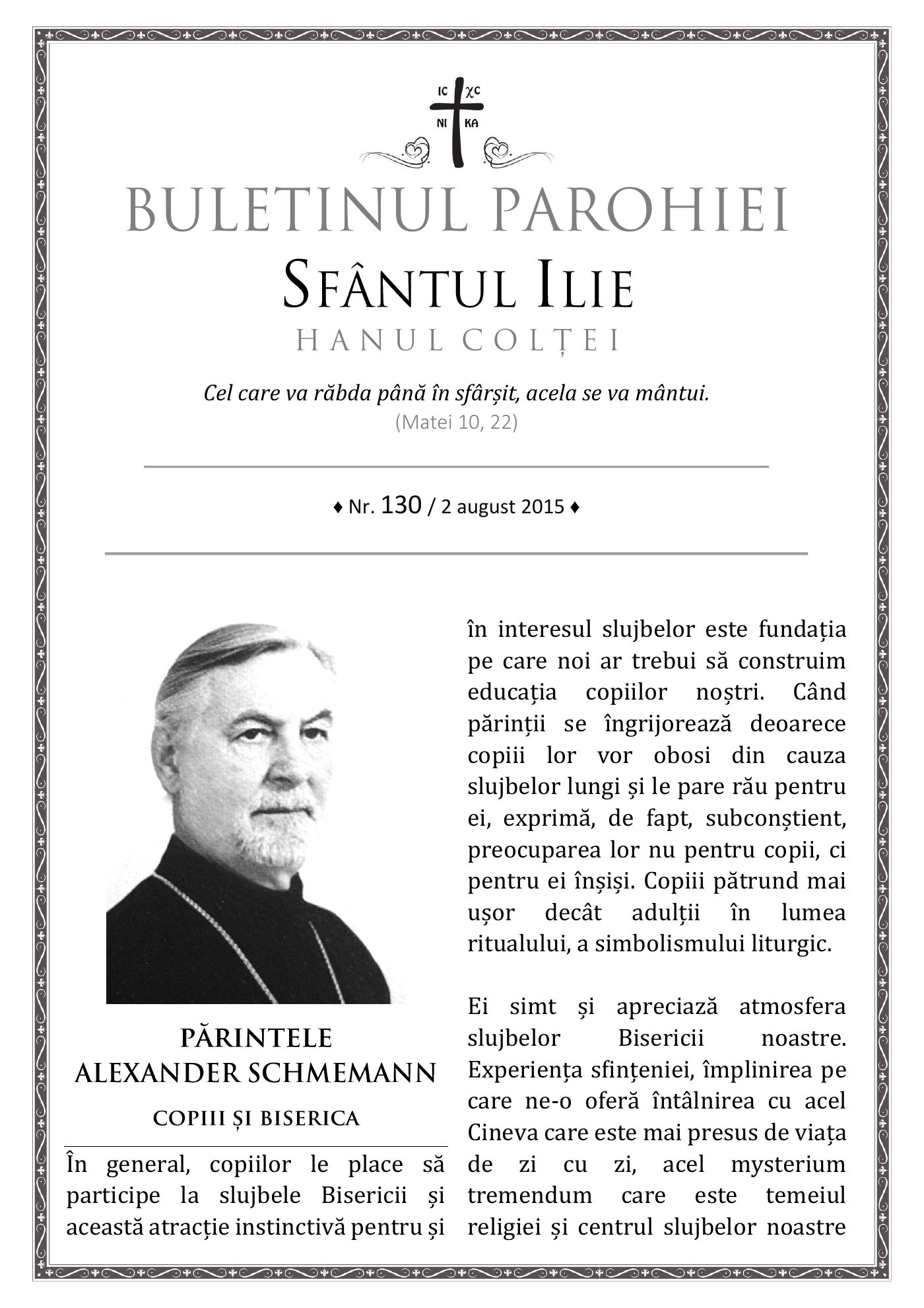 Pagina întâi a numărului 130