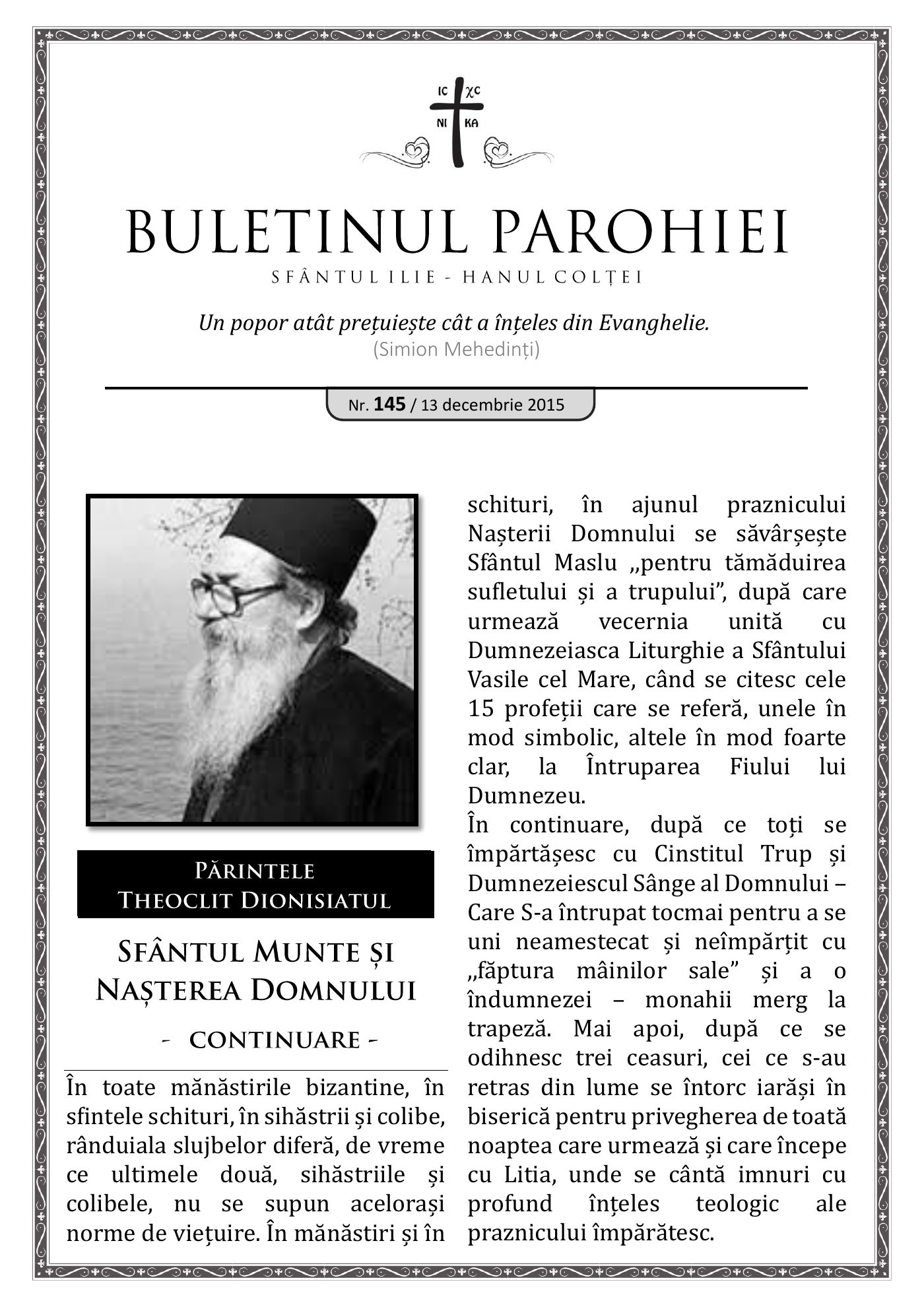 Pagina întâi a numărului 145