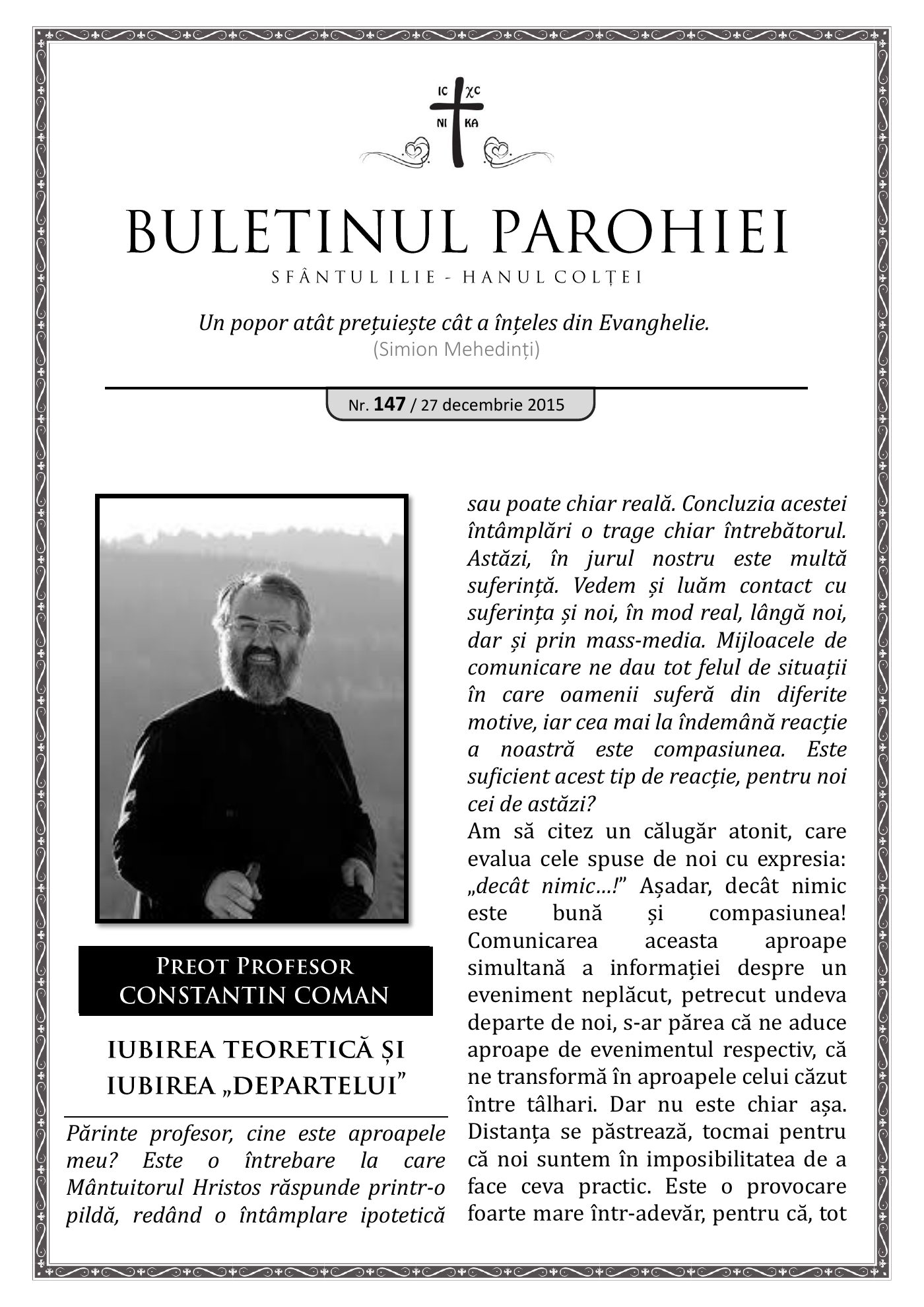 Pagina întâi a numărului 147