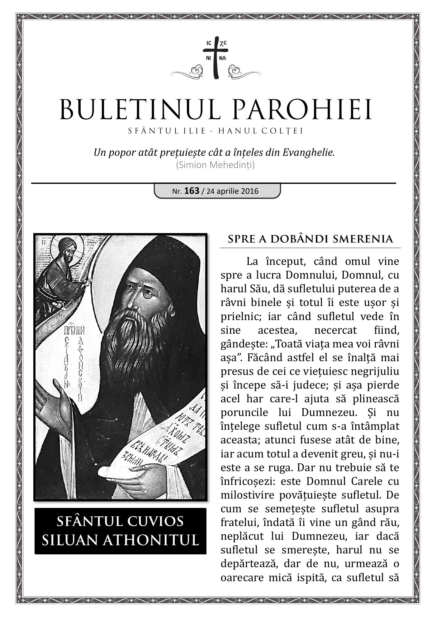 Pagina întâi a numărului 163
