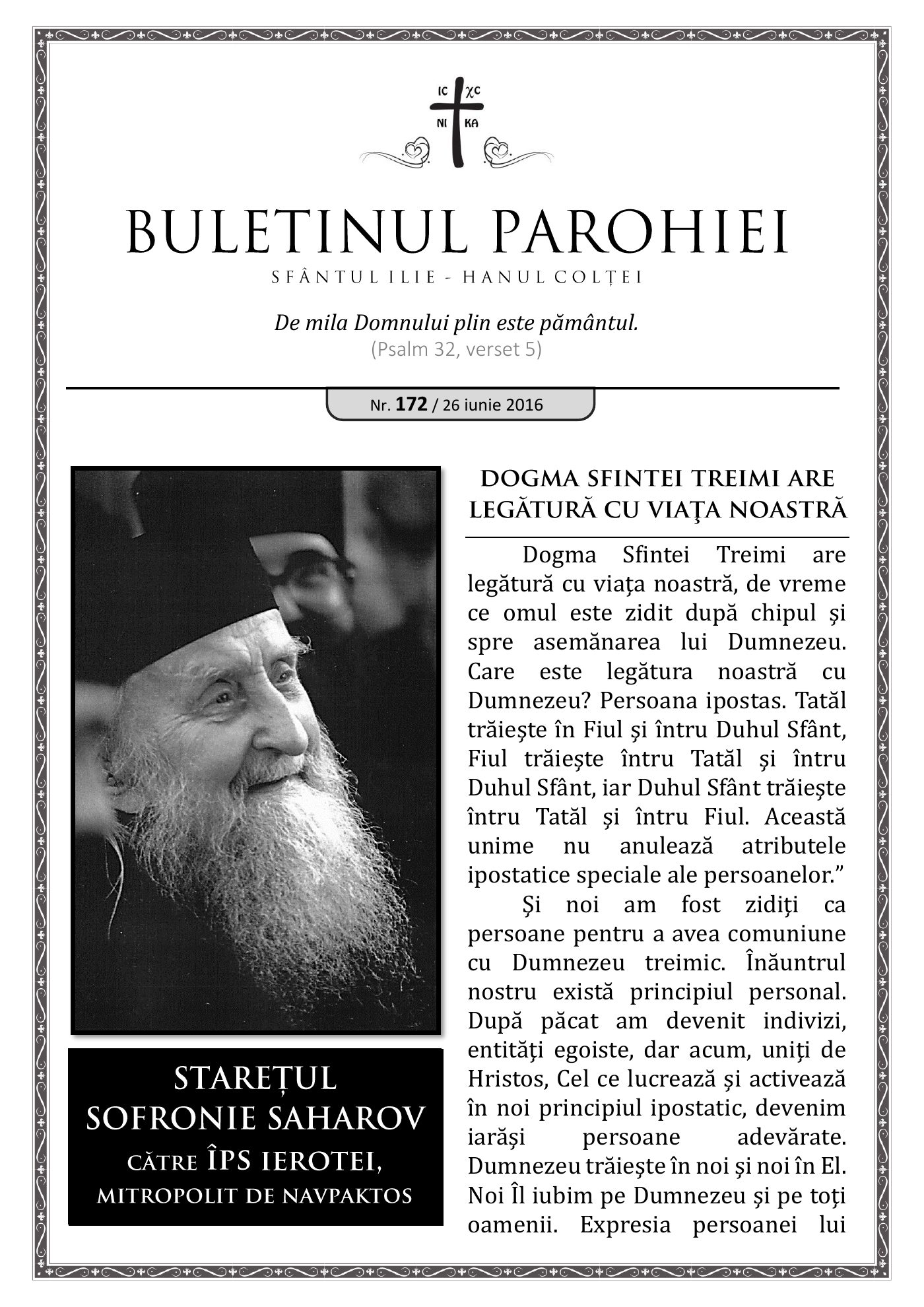 Pagina întâi a numărului 172