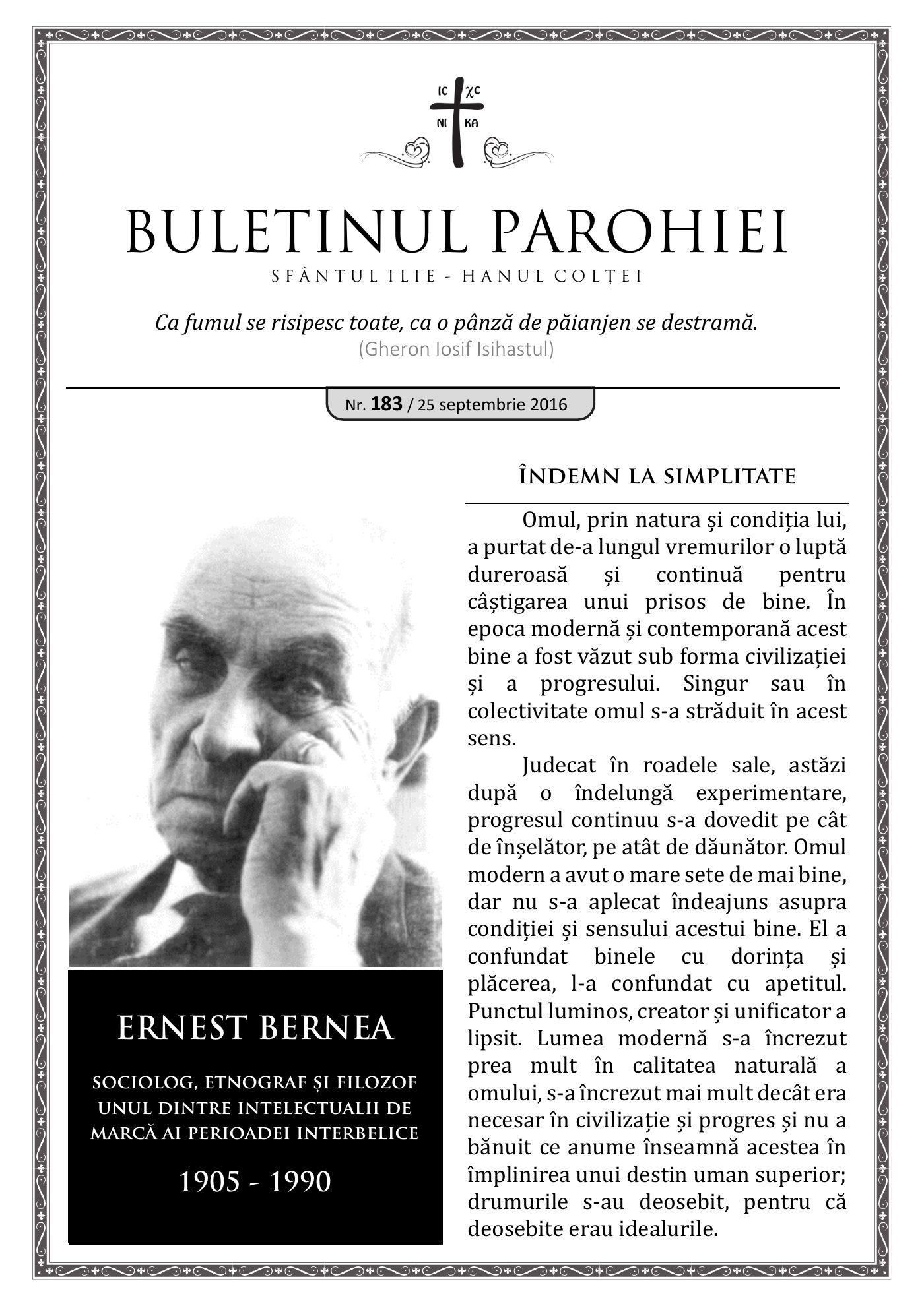 Pagina întâi a numărului 183