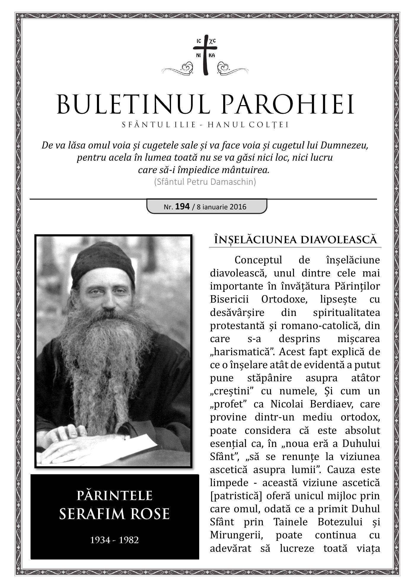 Pagina întâi a numărului 194