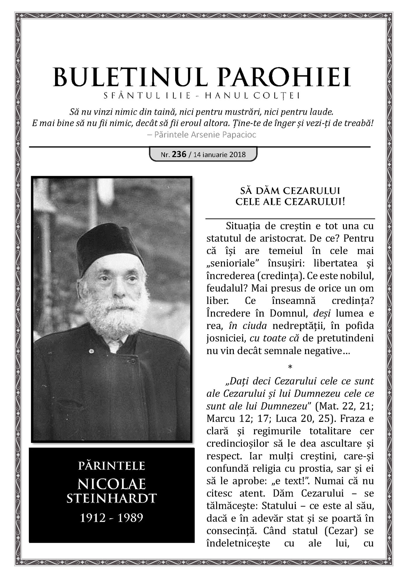 Pagina întâi a numărului 236