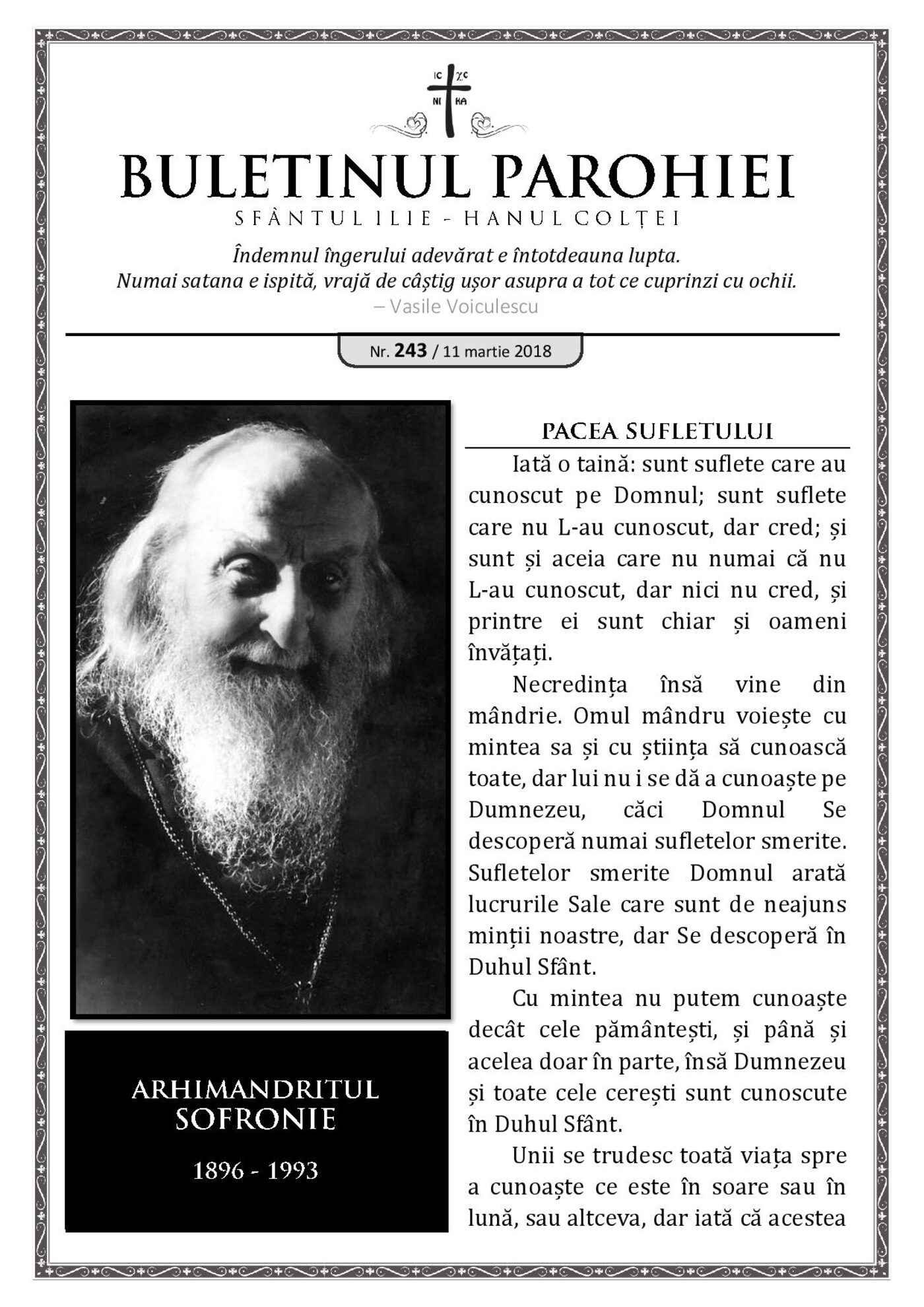 Pagina întâi a numărului 243