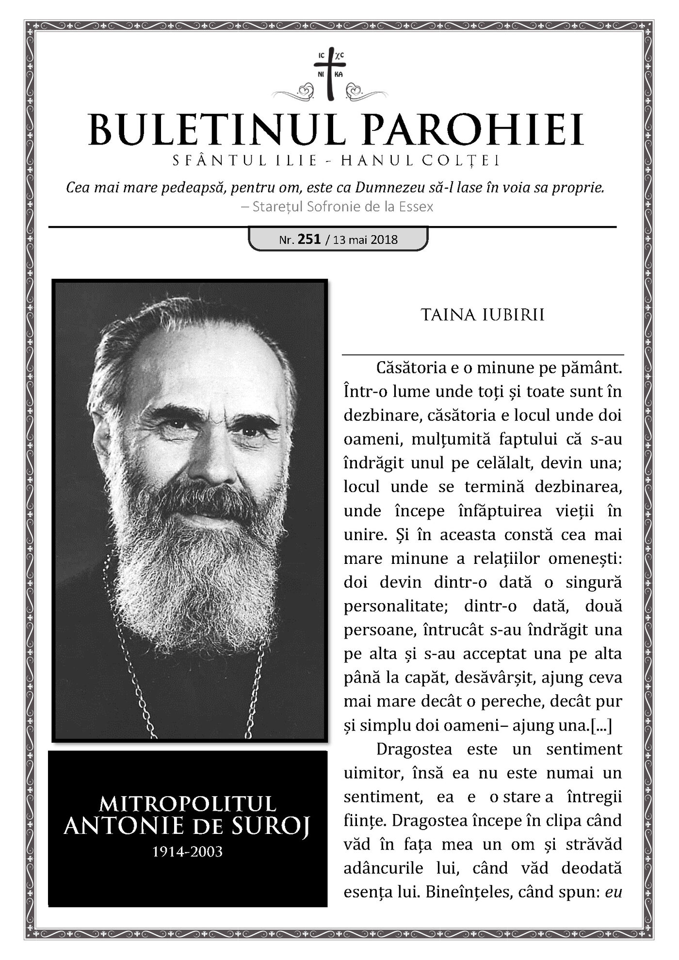 Pagina întâi a numărului 251