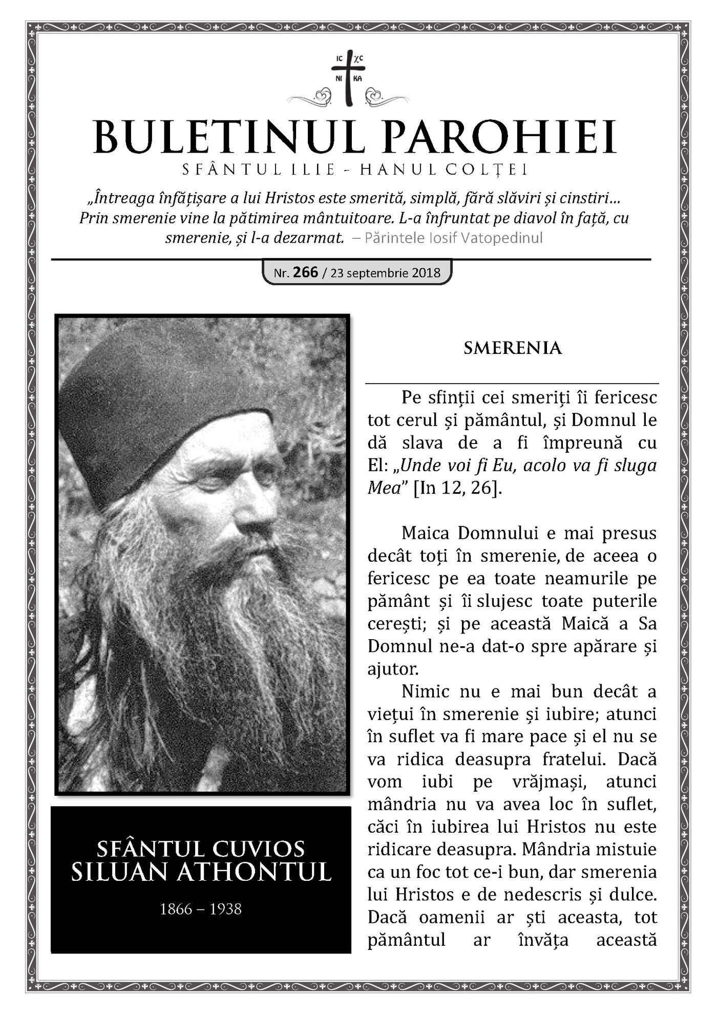 Pagina întâi a numărului 266