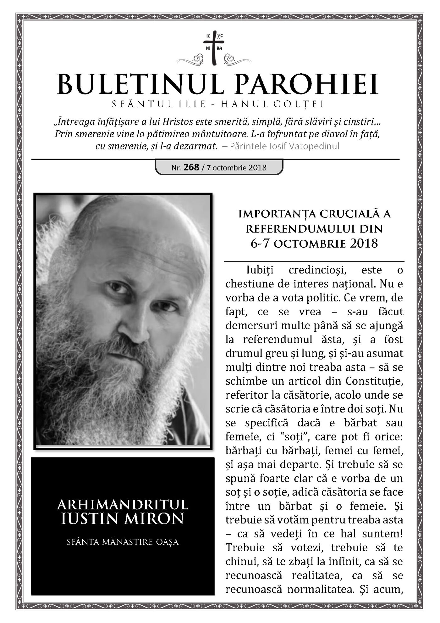 Pagina întâi a numărului 268
