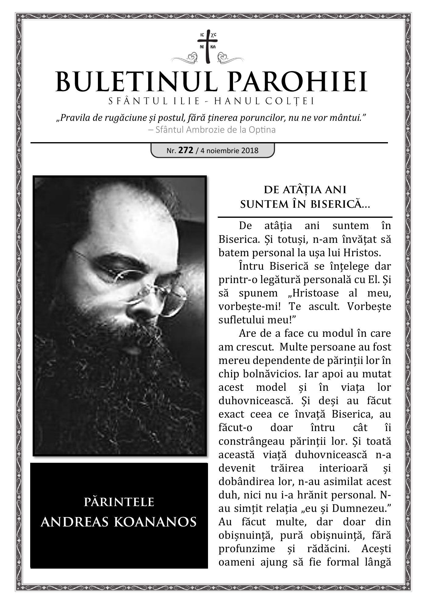 Pagina întâi a numărului 272