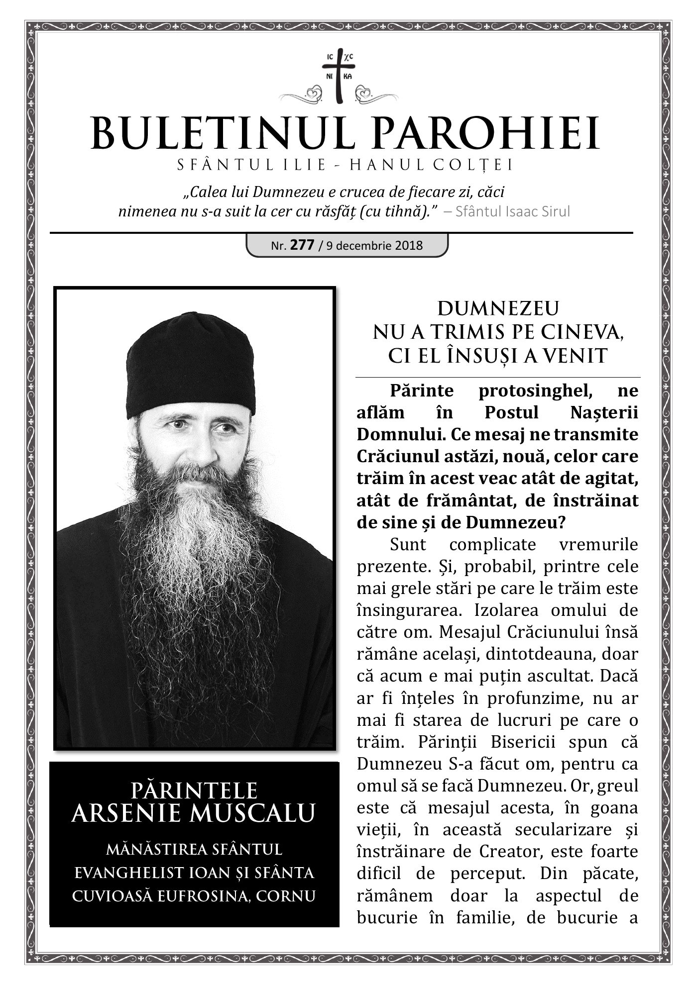 Pagina întâi a numărului 277