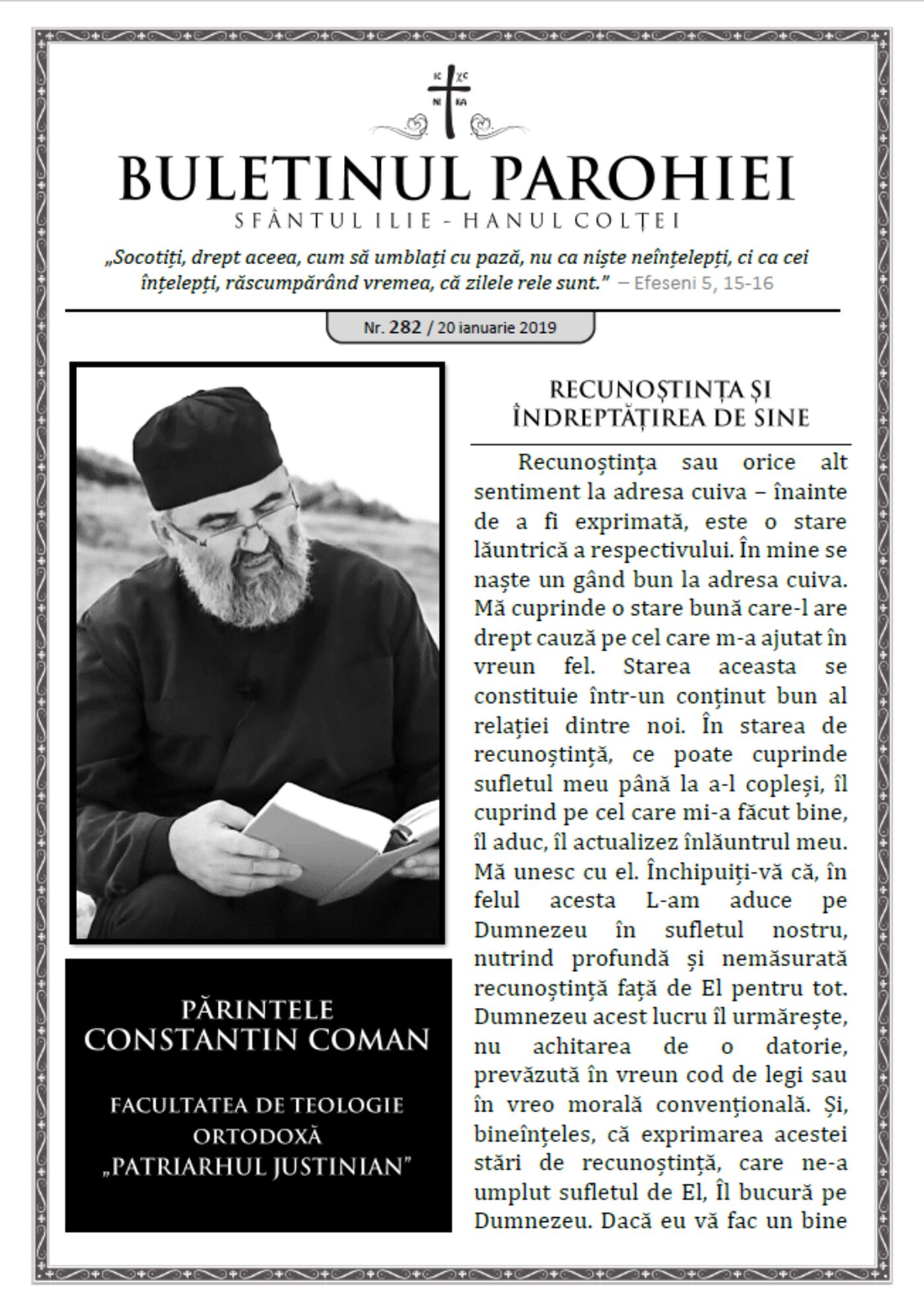 Pagina întâi a numărului 282