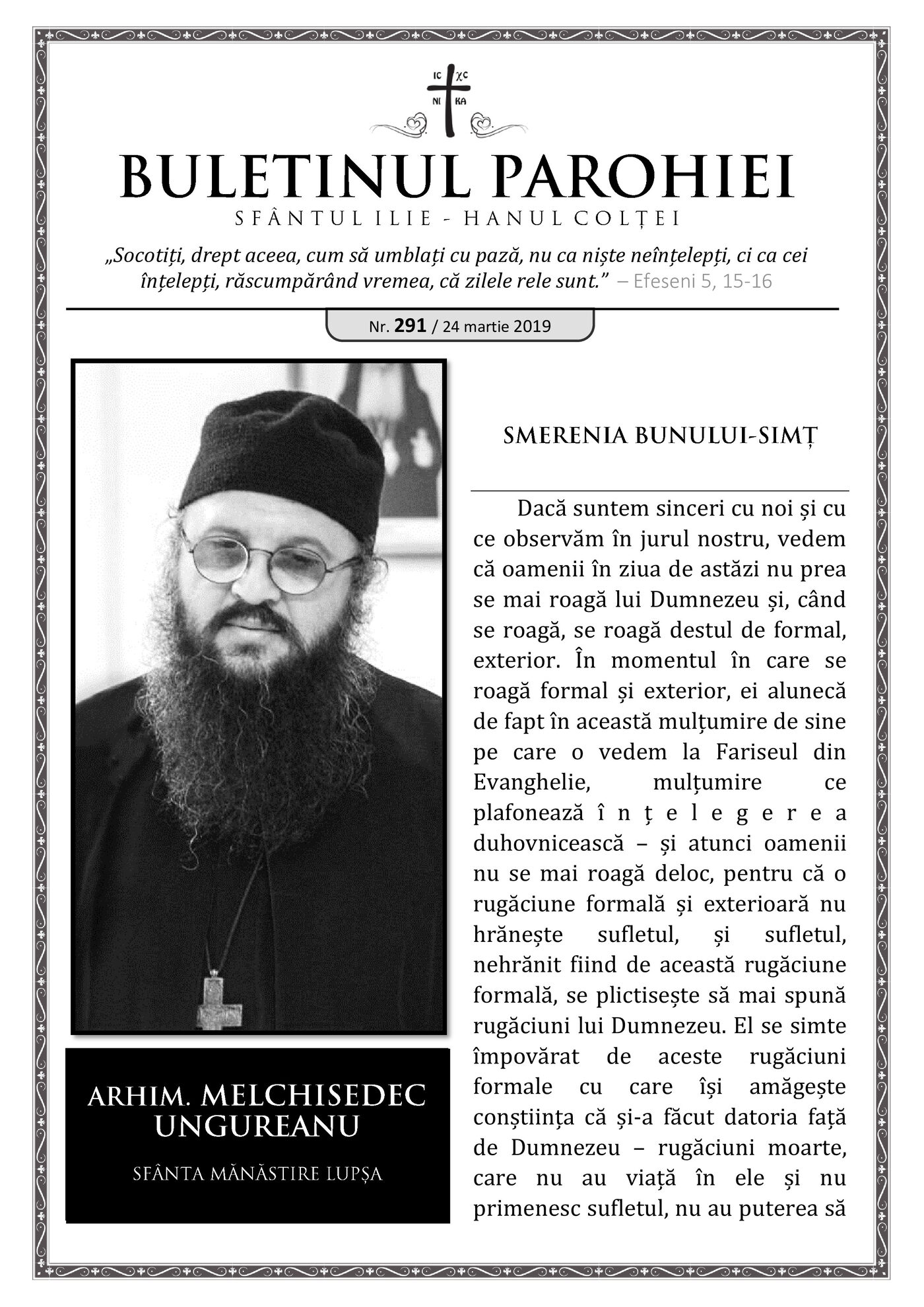 Pagina întâi a numărului 291