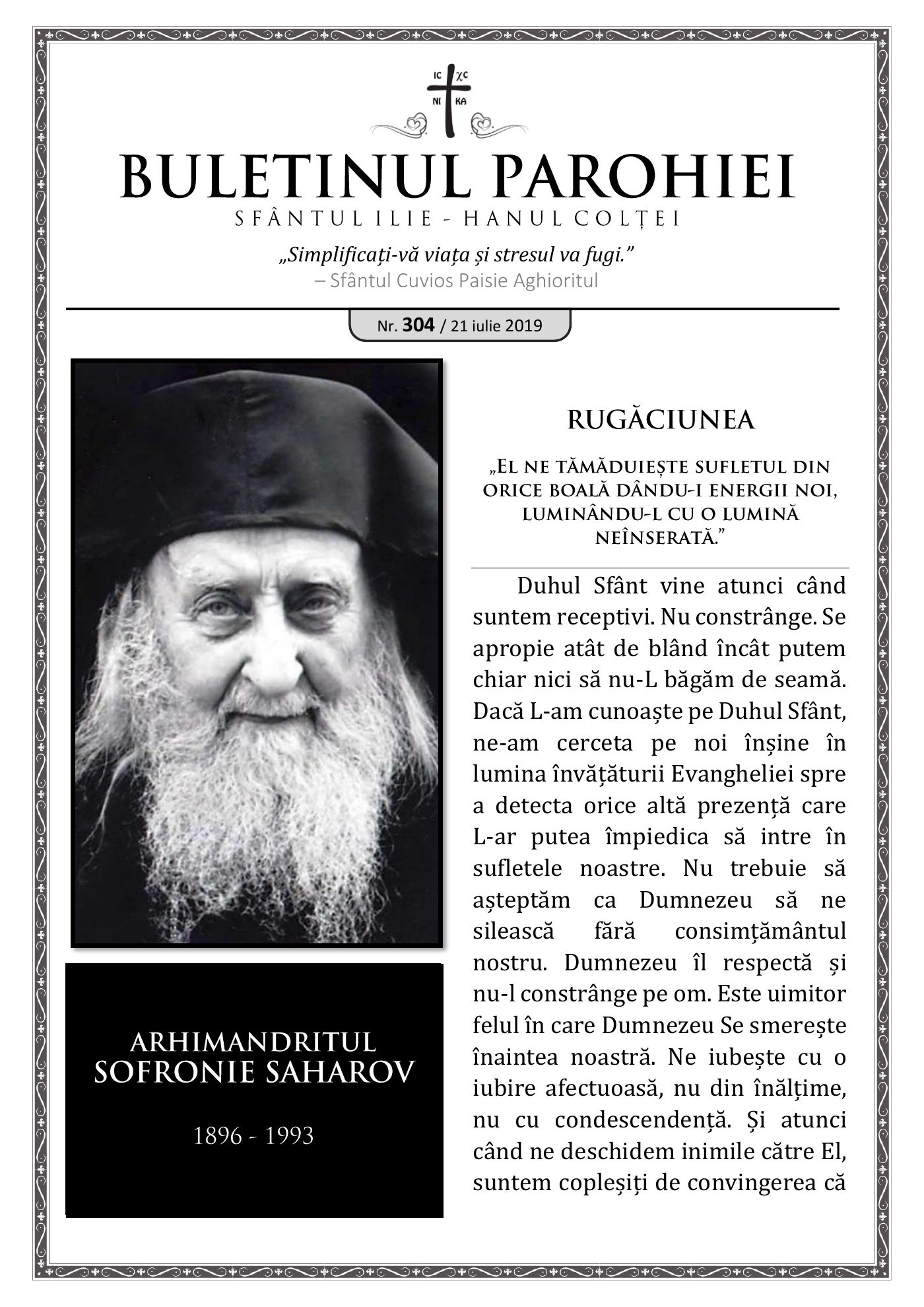 Pagina întâi a numărului 304