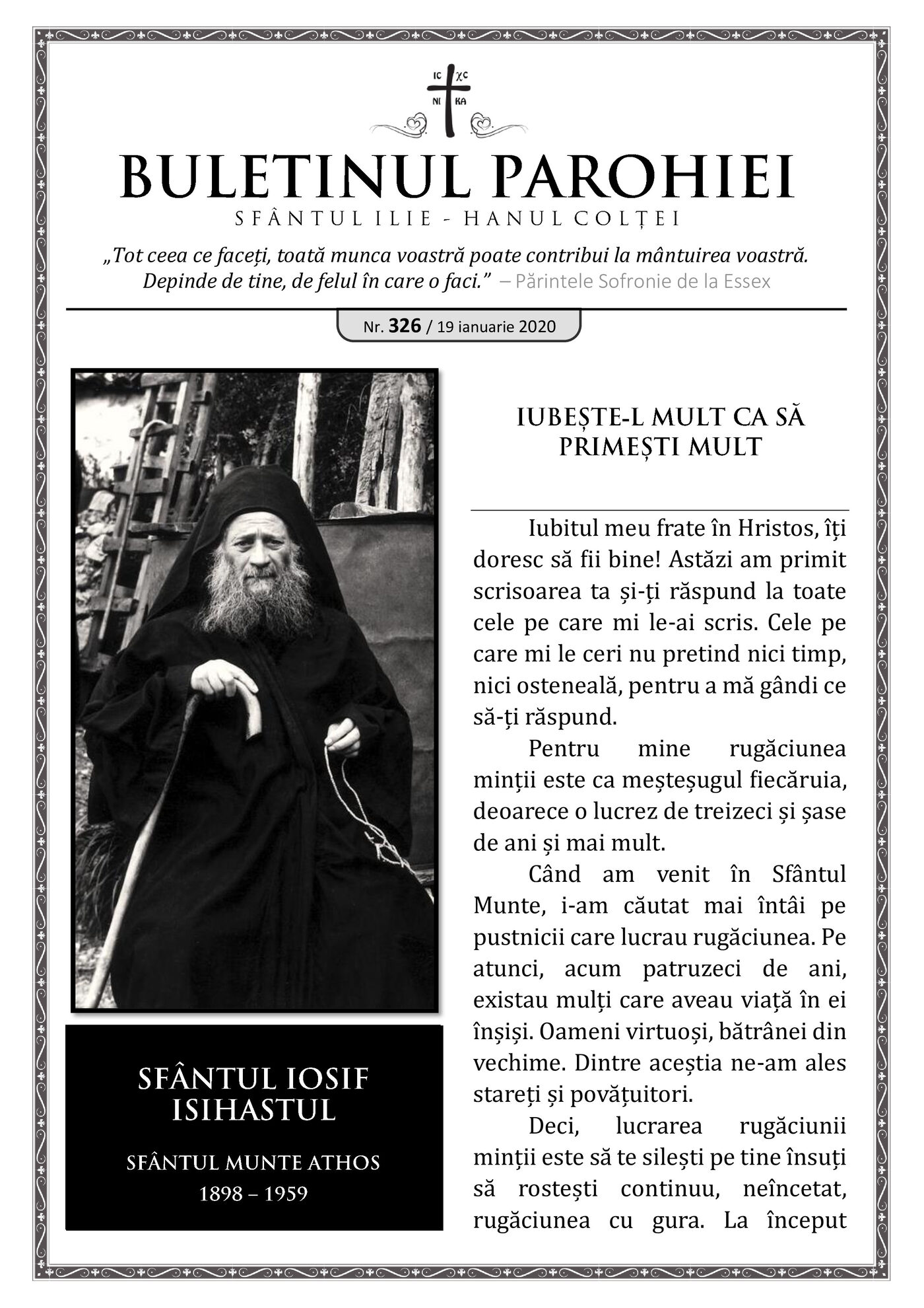 Pagina întâi a numărului 326