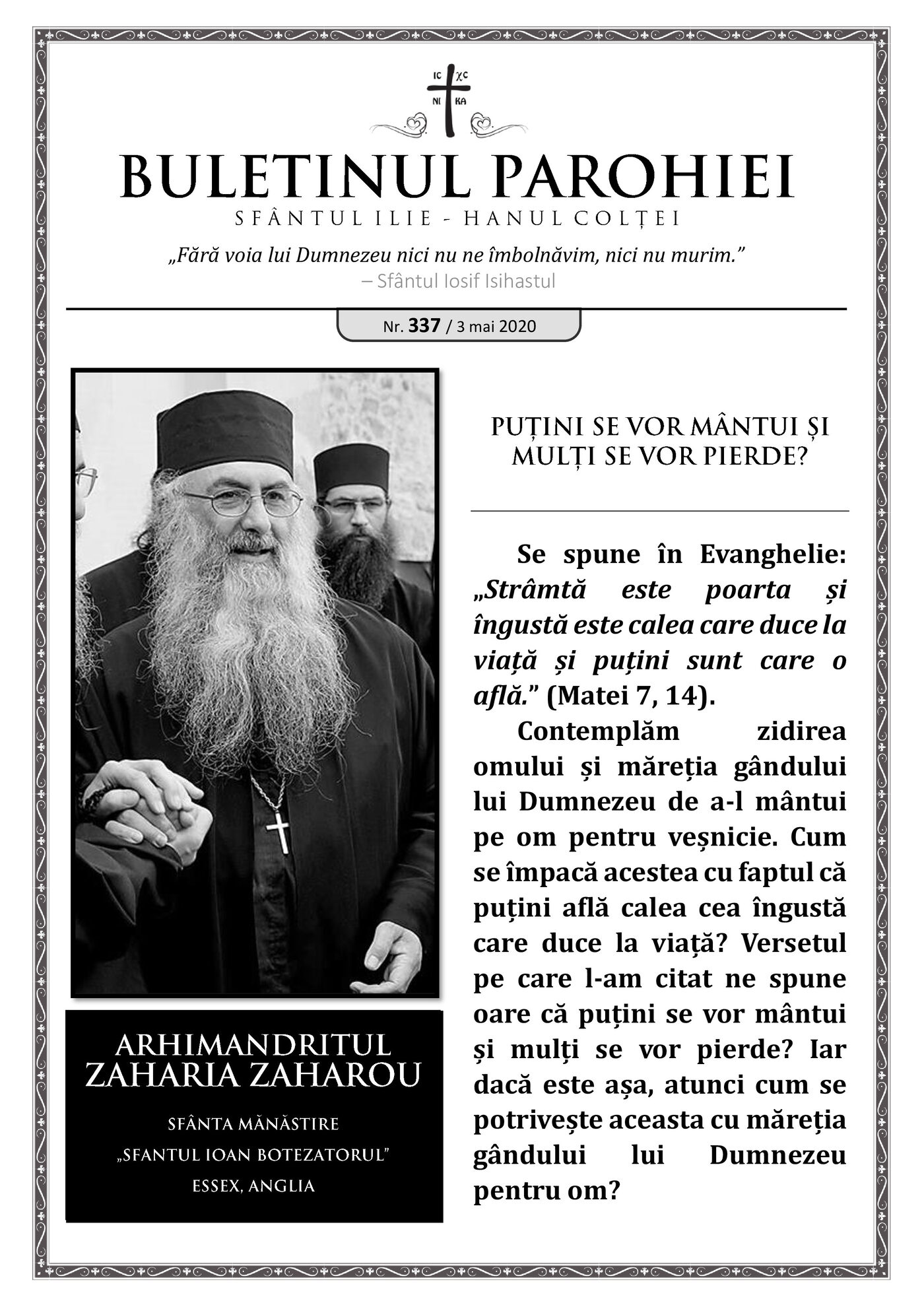 Pagina întâi a numărului 337