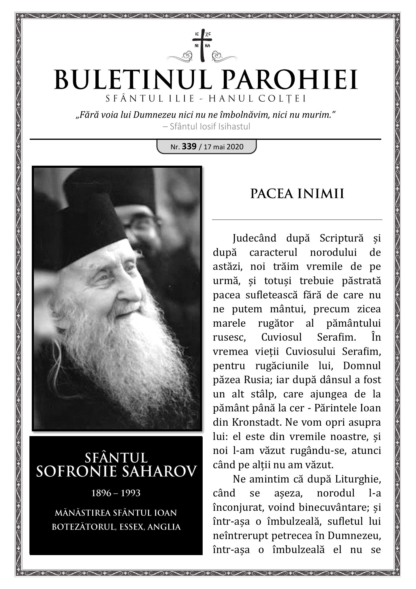 Pagina întâi a numărului 339
