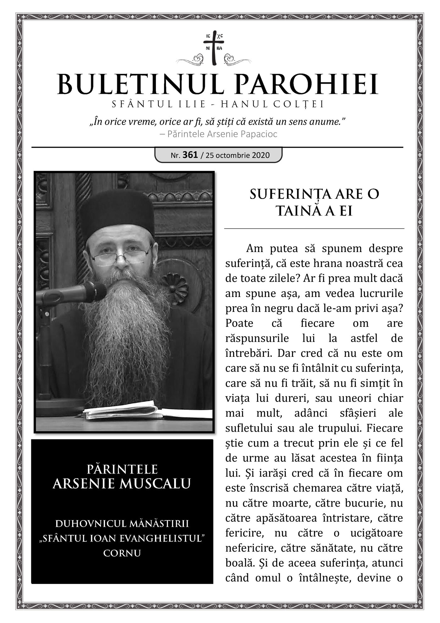 Pagina întâi a numărului 361
