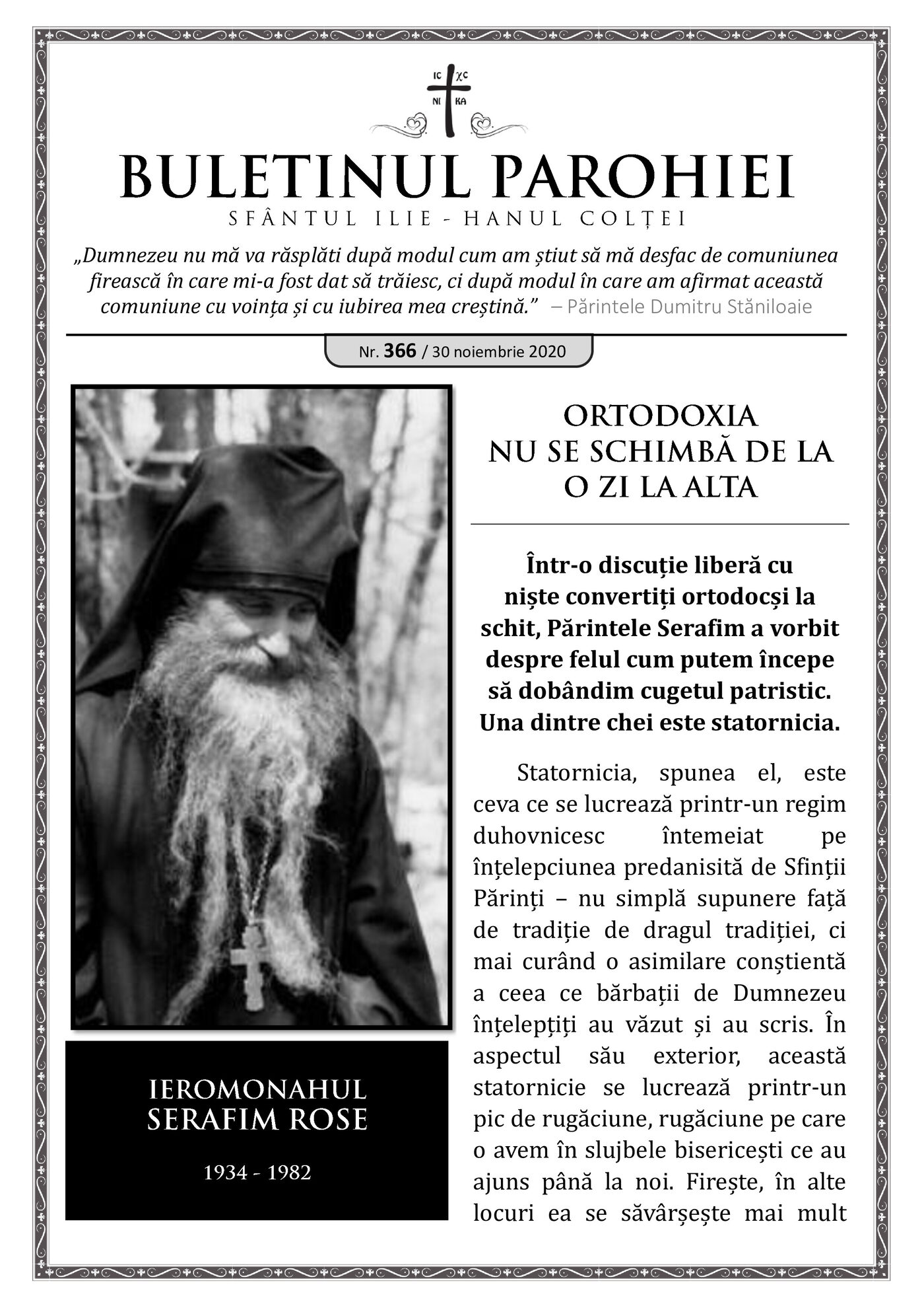 Pagina întâi a numărului 366