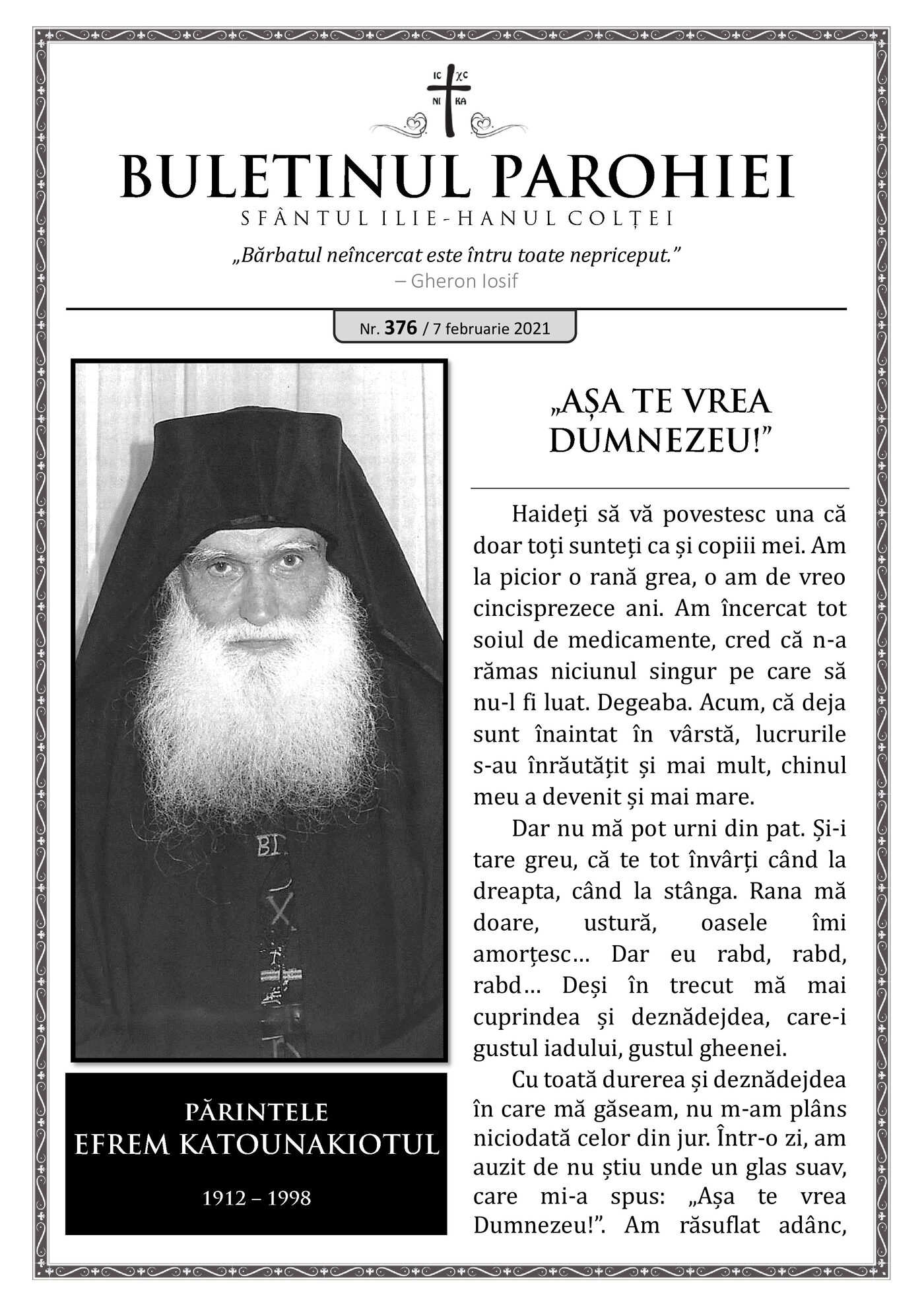Pagina întâi a numărului 376