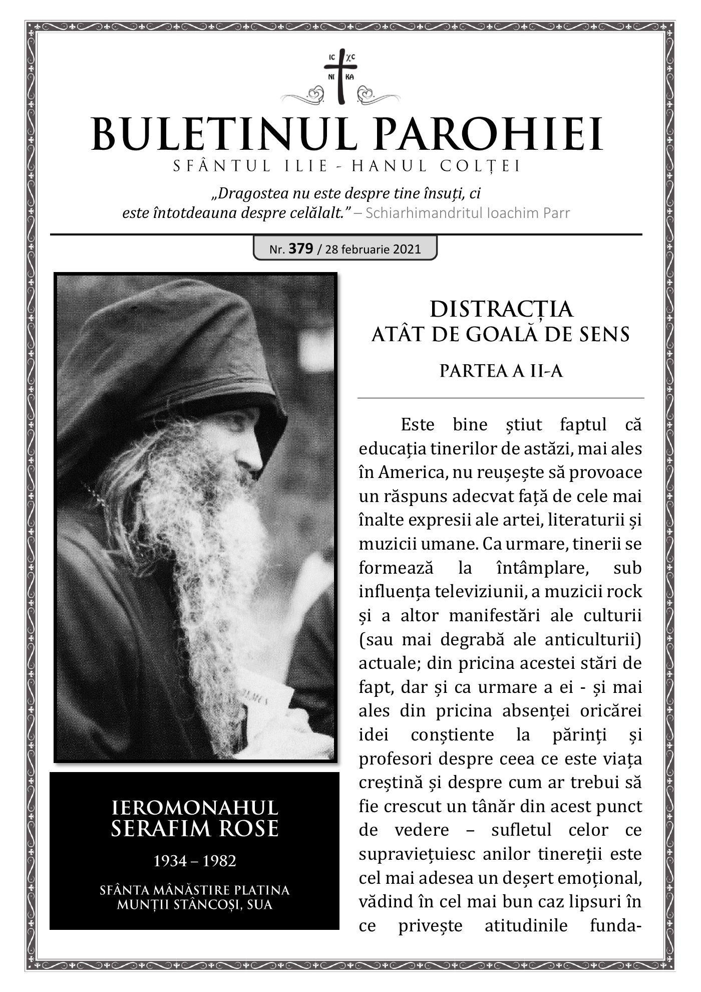 Pagina întâi a numărului 379