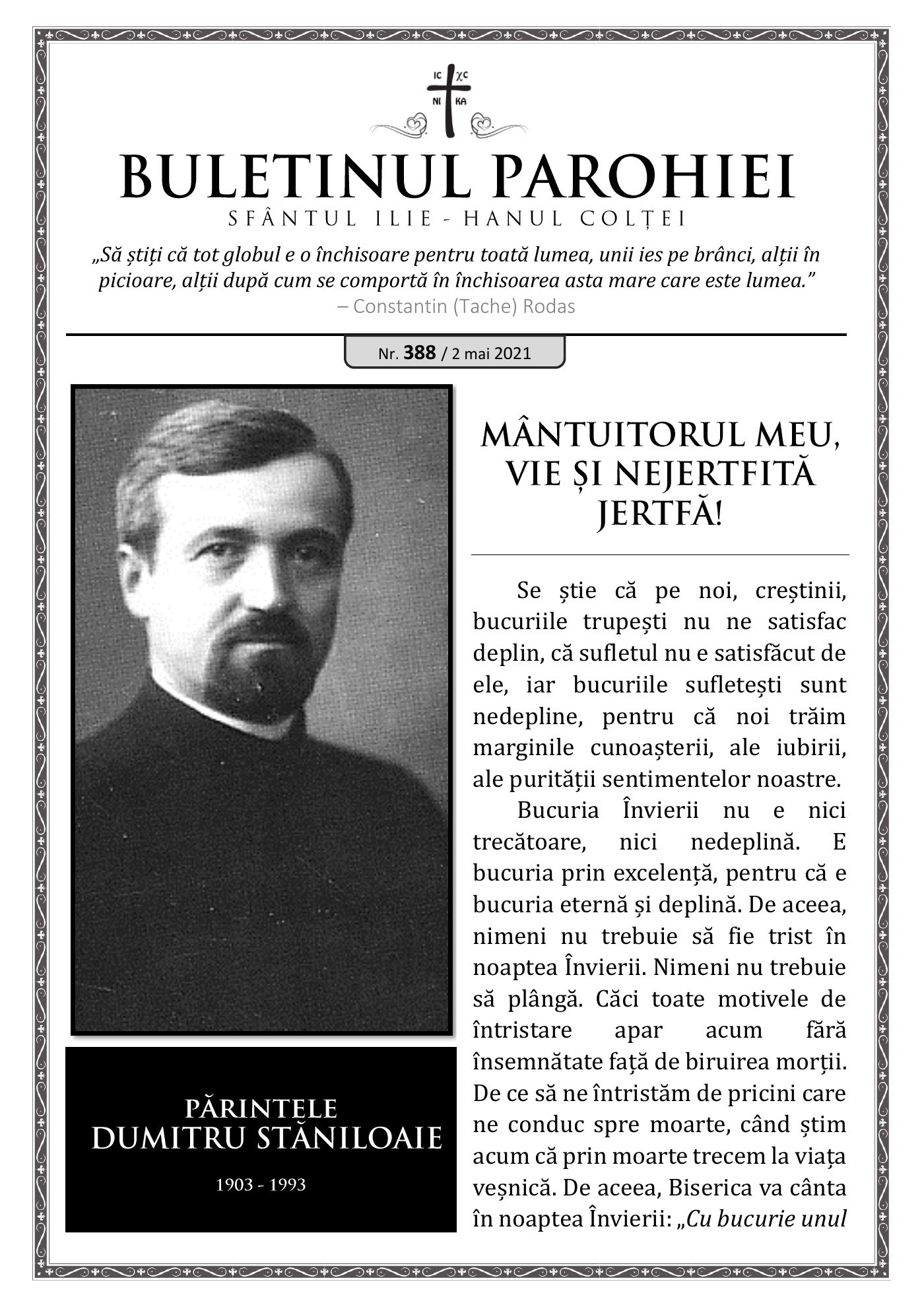 Pagina întâi a numărului 388