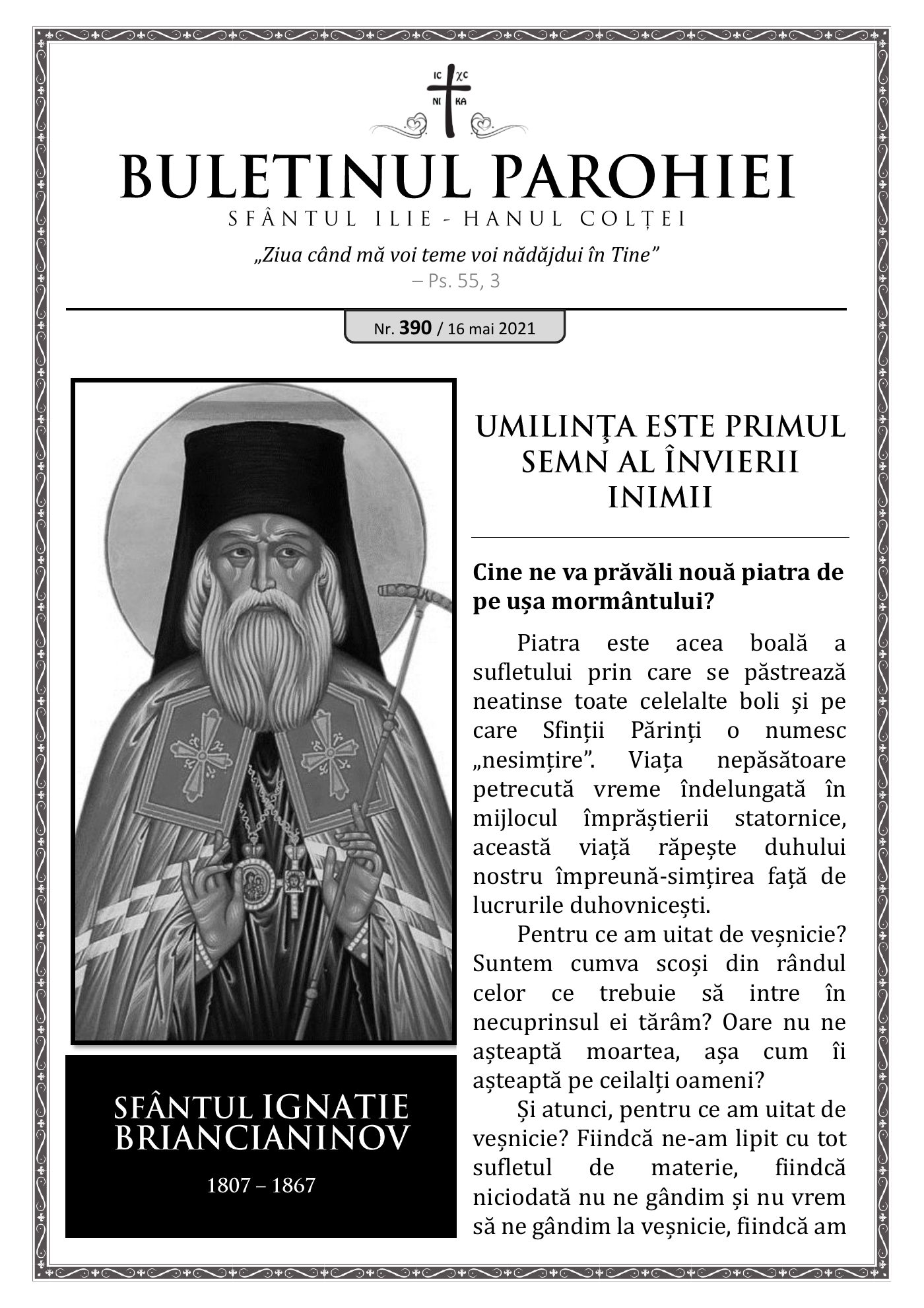Pagina întâi a numărului 390
