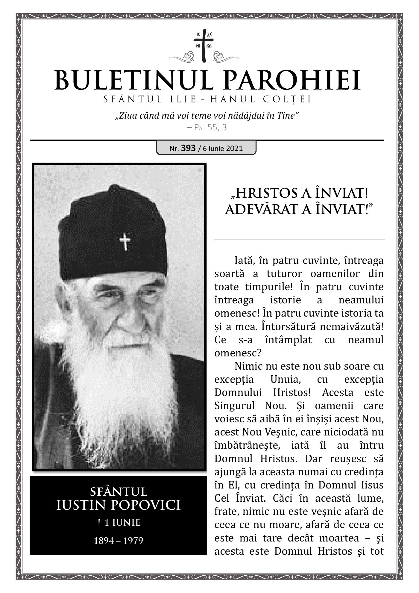 Pagina întâi a numărului 393