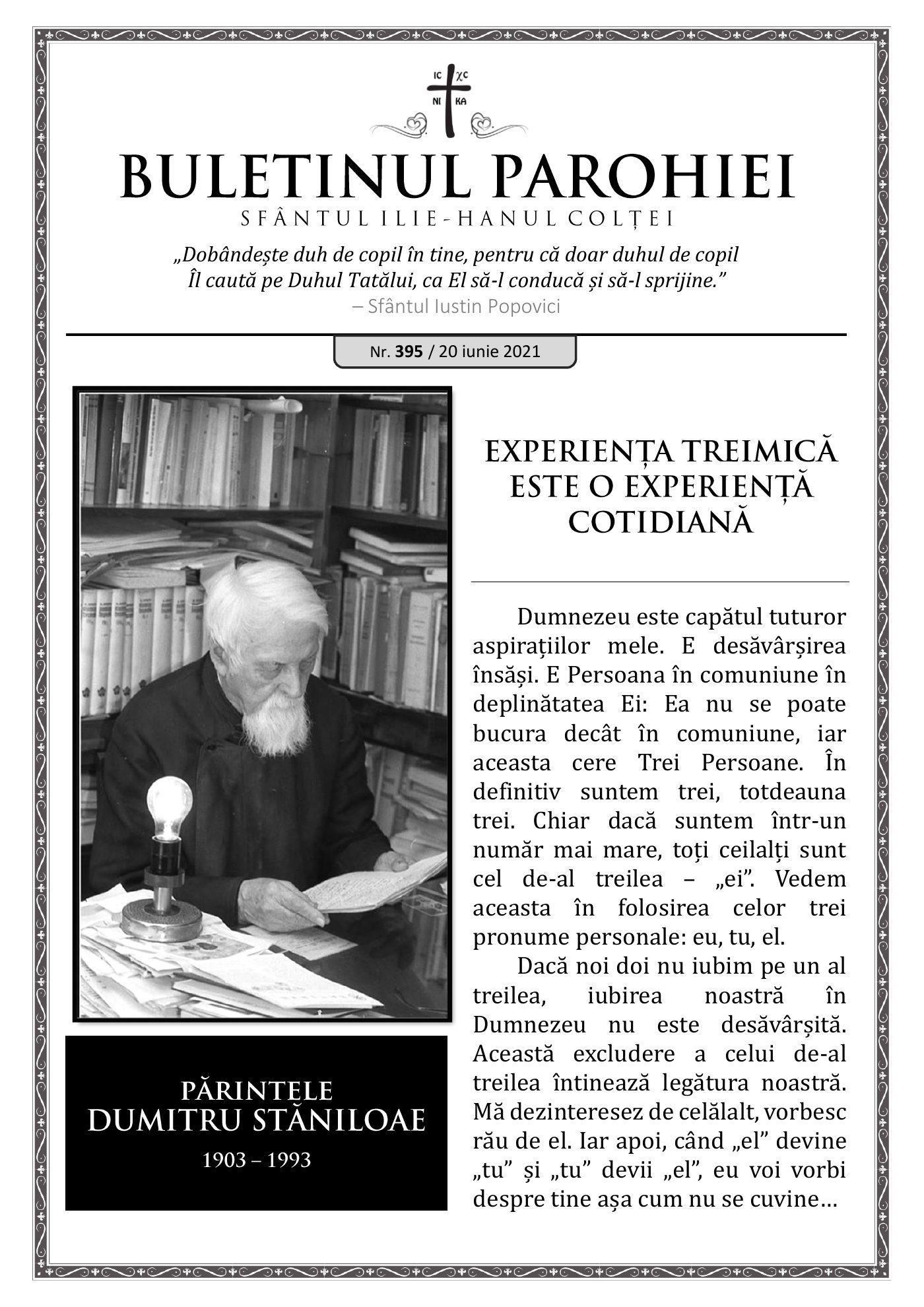 Pagina întâi a numărului 395