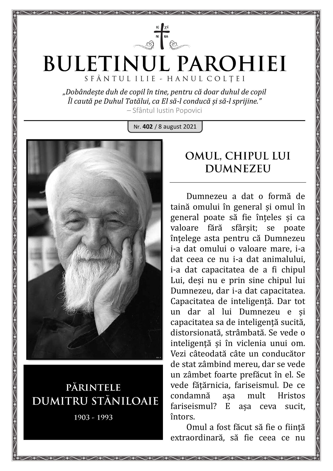Pagina întâi a numărului 402