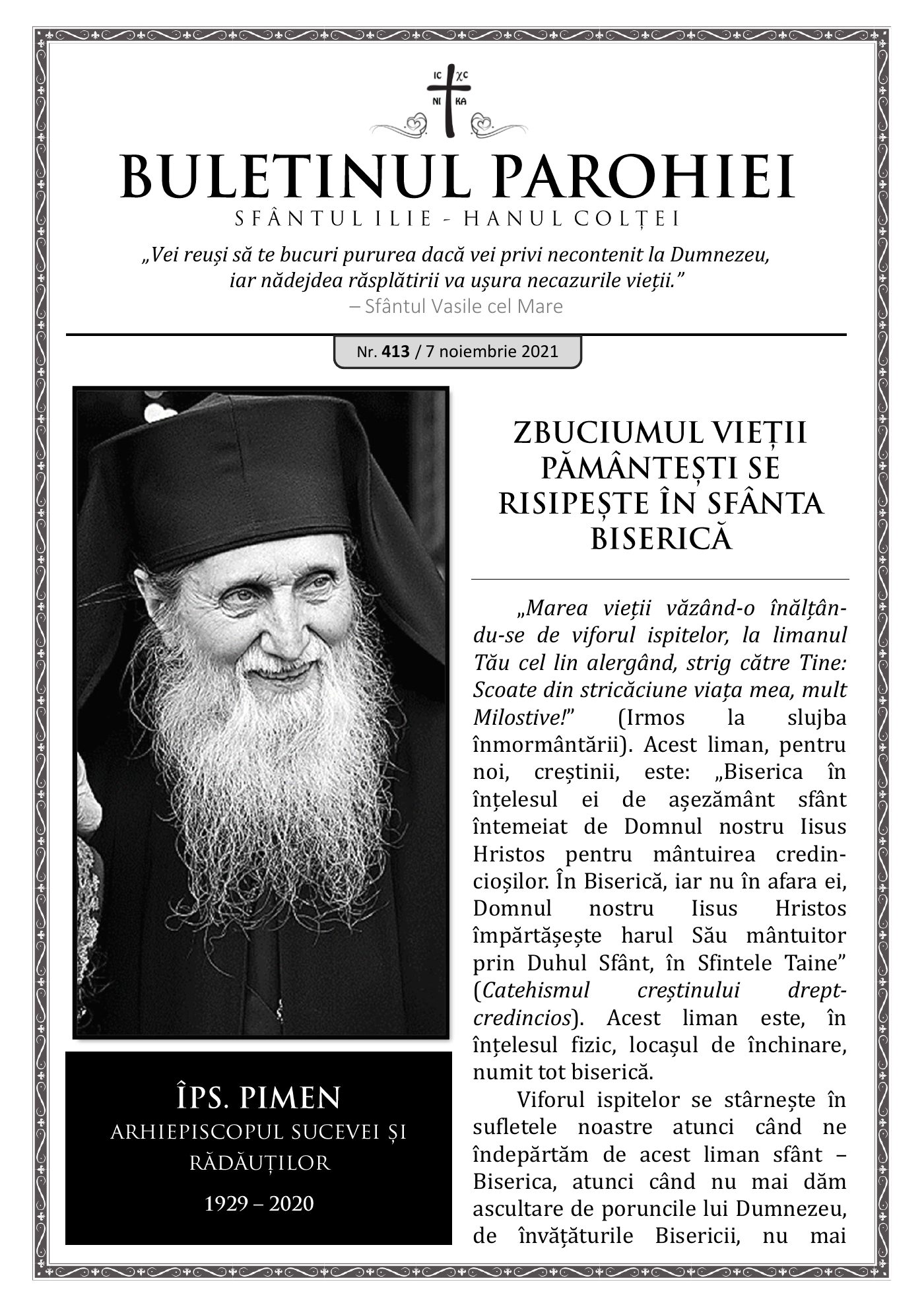 Pagina întâi a numărului 413