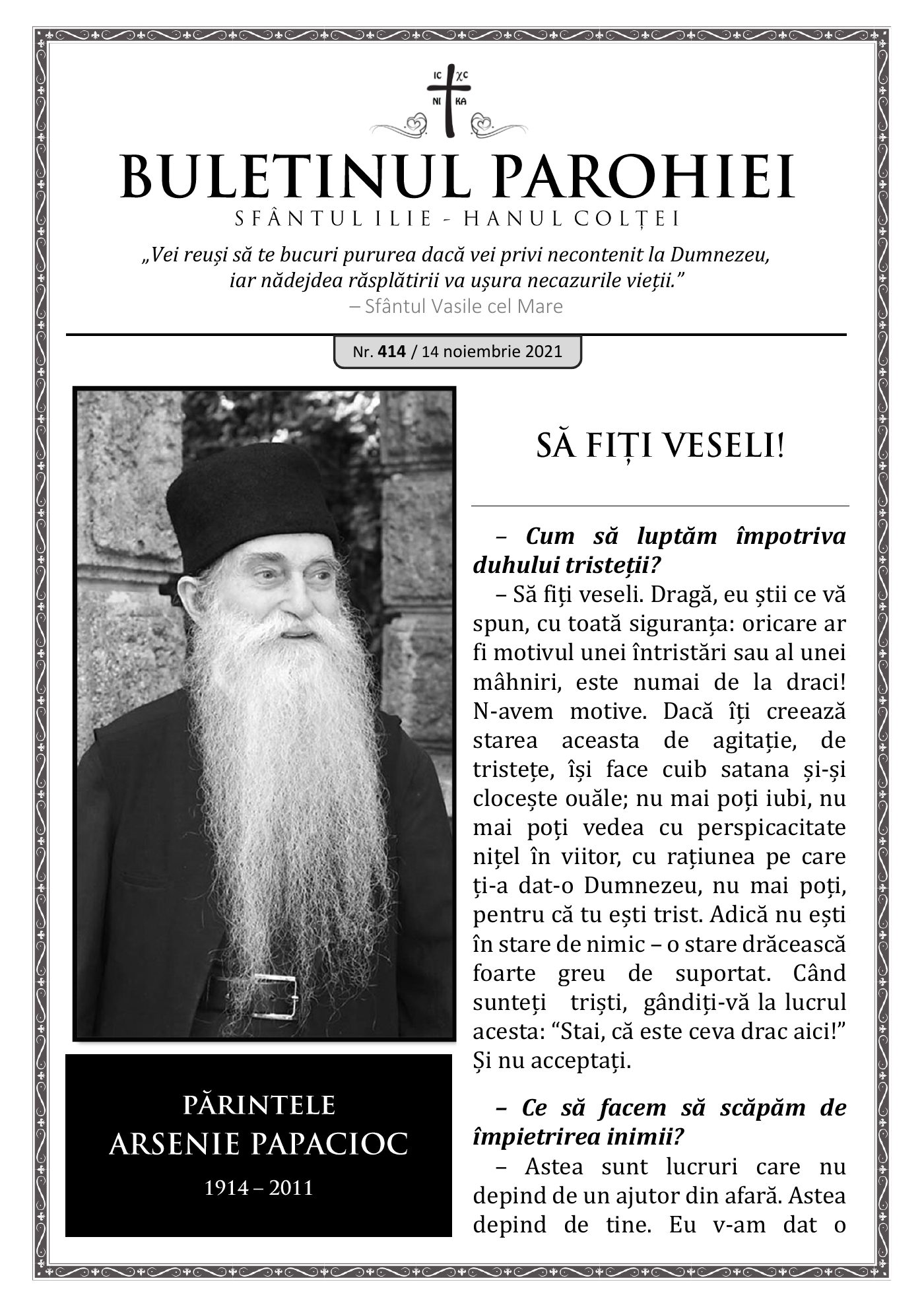 Pagina întâi a numărului 414