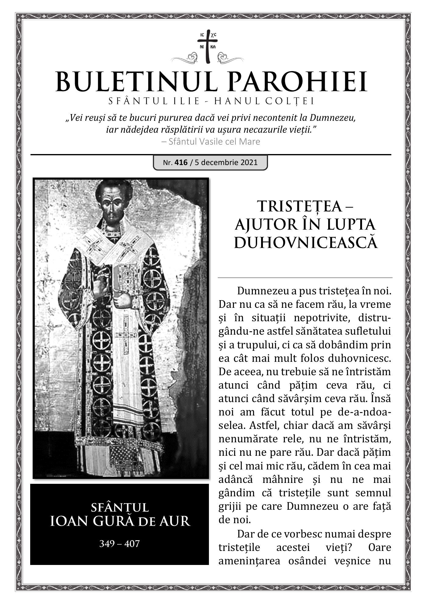 Pagina întâi a numărului 416