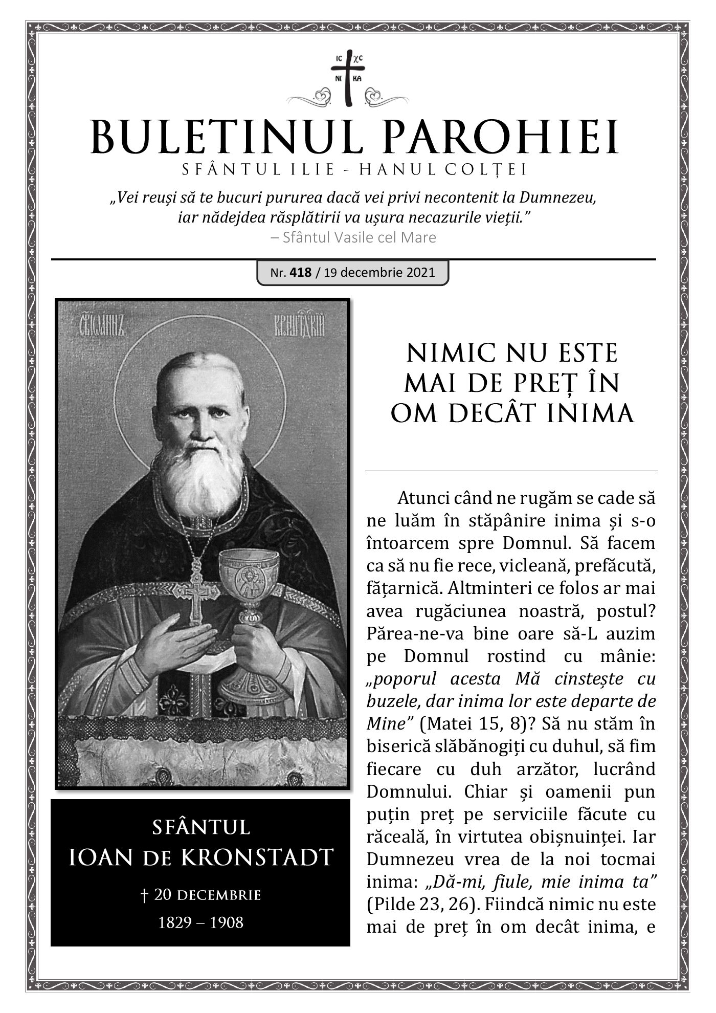 Pagina întâi a numărului 418