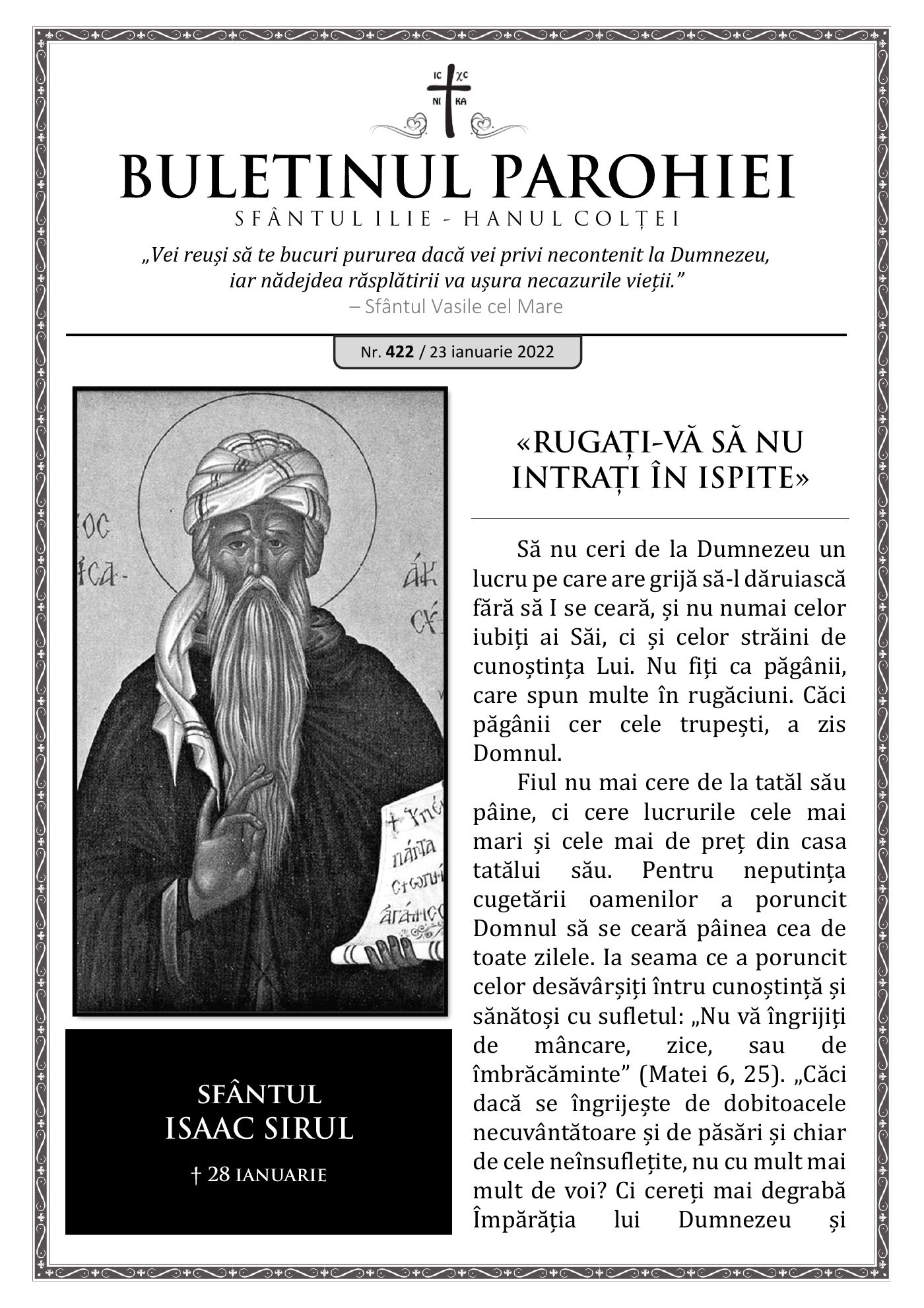 Pagina întâi a numărului 422