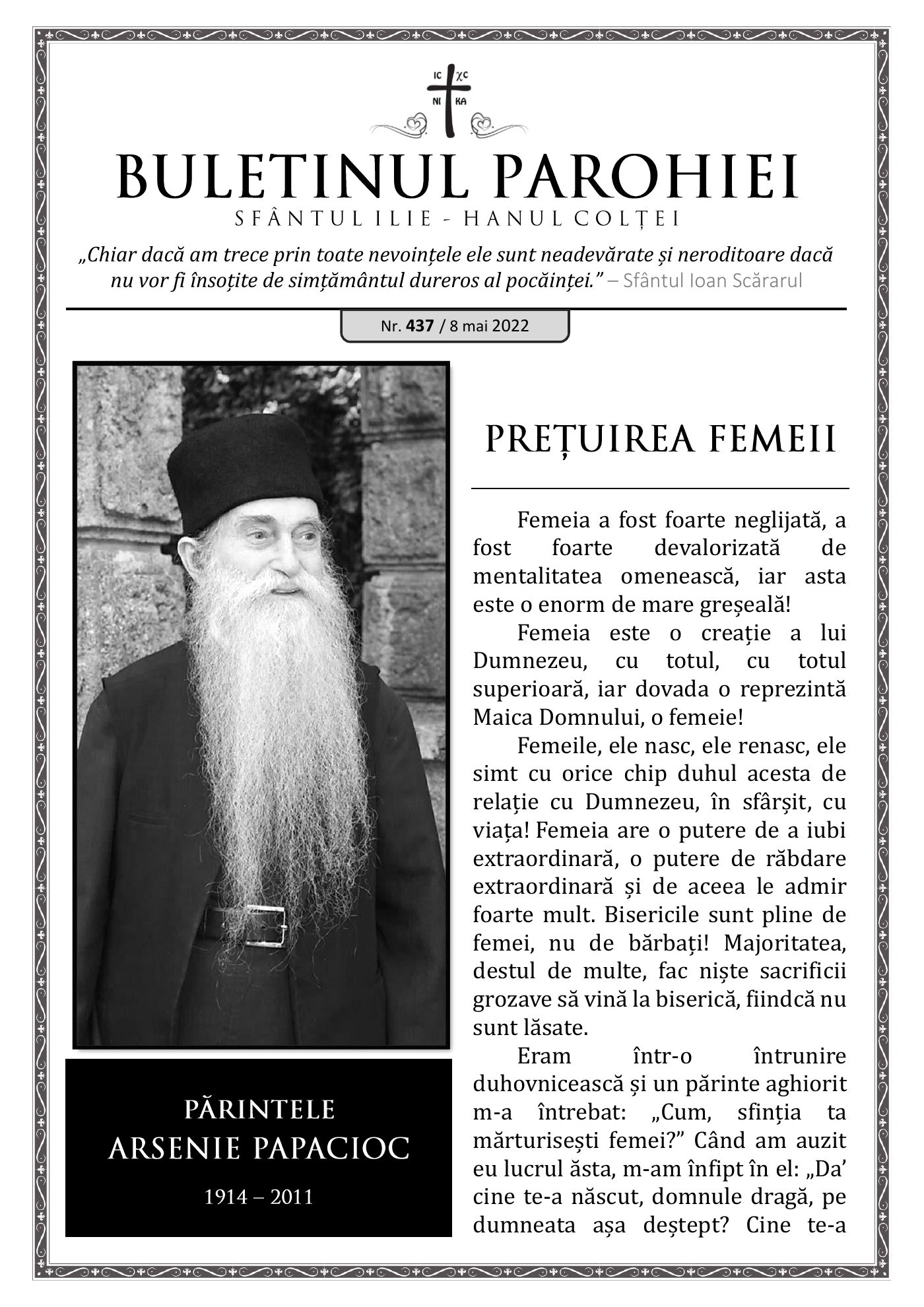 Pagina întâi a numărului 437