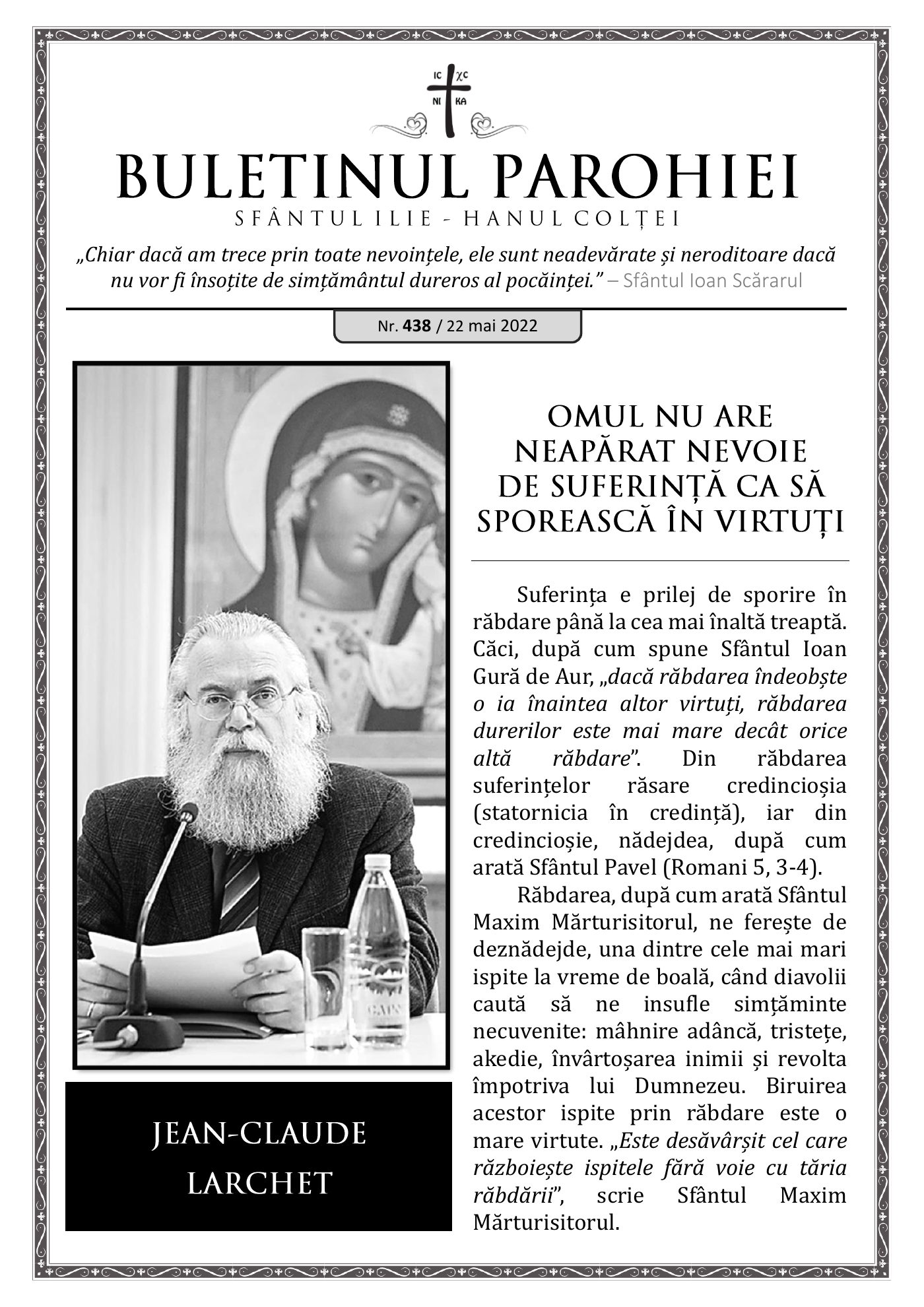 Pagina întâi a numărului 438